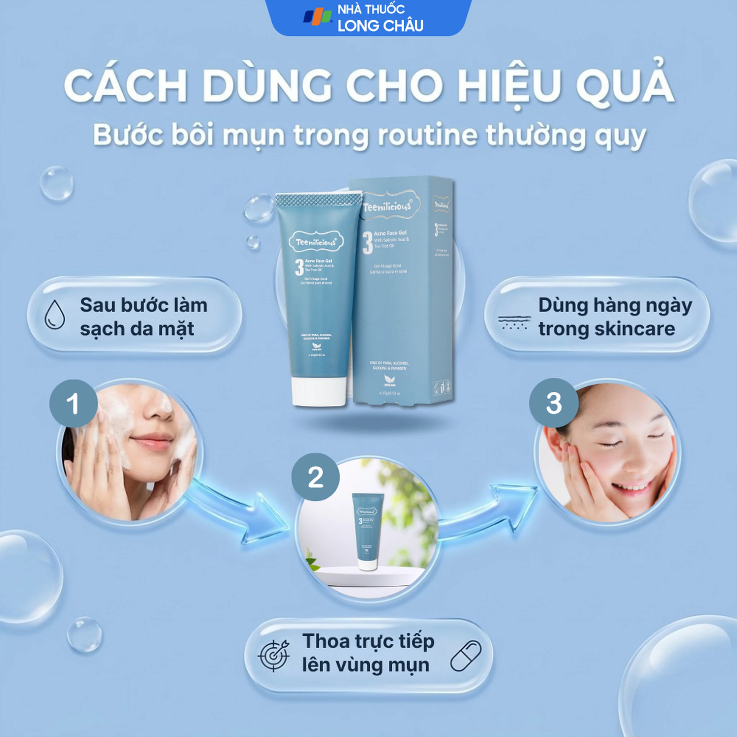 Gel bôi ngừa mụn đầu đen, đầu trắng Teenilicious hộp 15g 5
