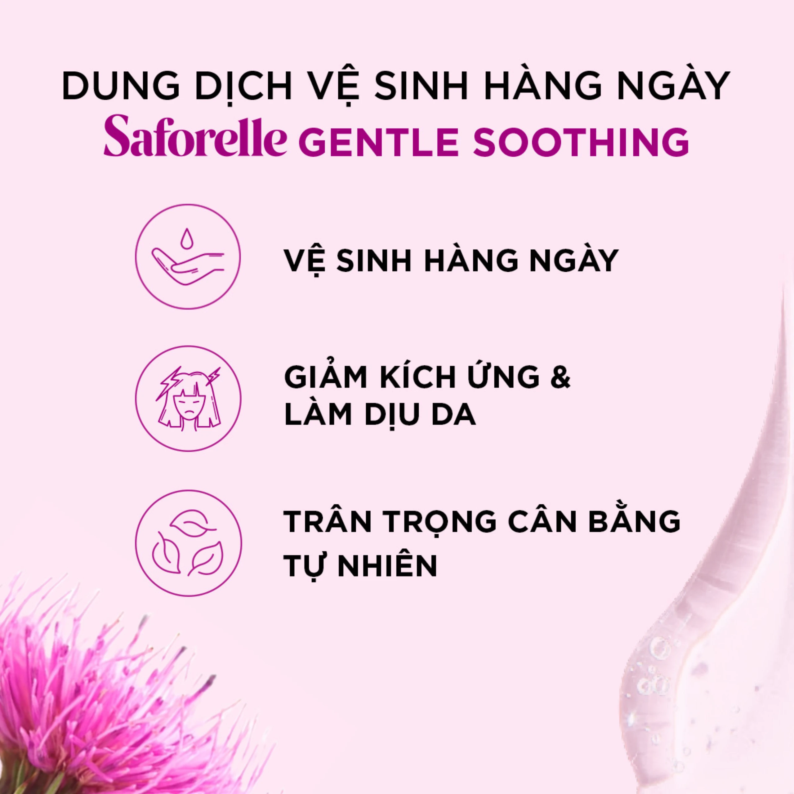 Dung dịch vệ sinh phụ nữ Saforelle Gentle Soothing Cleansing Care làm sạch dịu nhẹ, bảo vệ vùng kín (250ml) 3