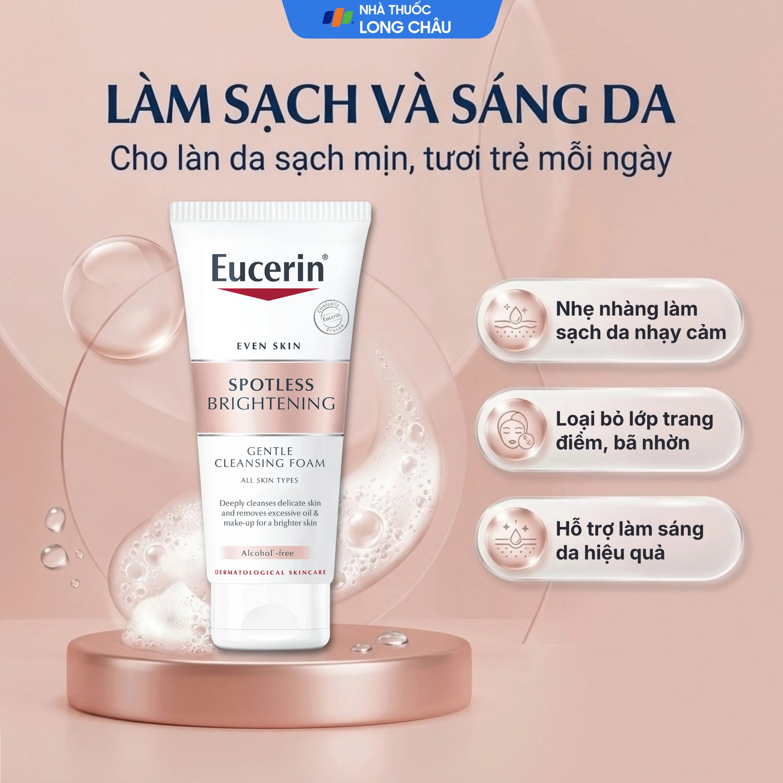 Sữa rửa mặt Eucerin Spotless Brightening Cleansing Foam sáng da (50g) 2