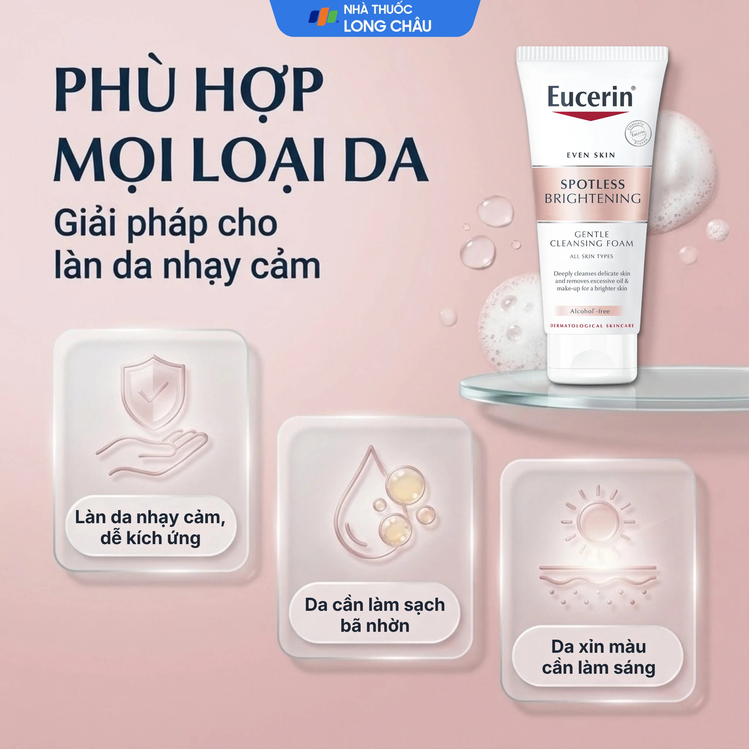 Sữa rửa mặt Eucerin Spotless Brightening Cleansing Foam sáng da (50g) 4