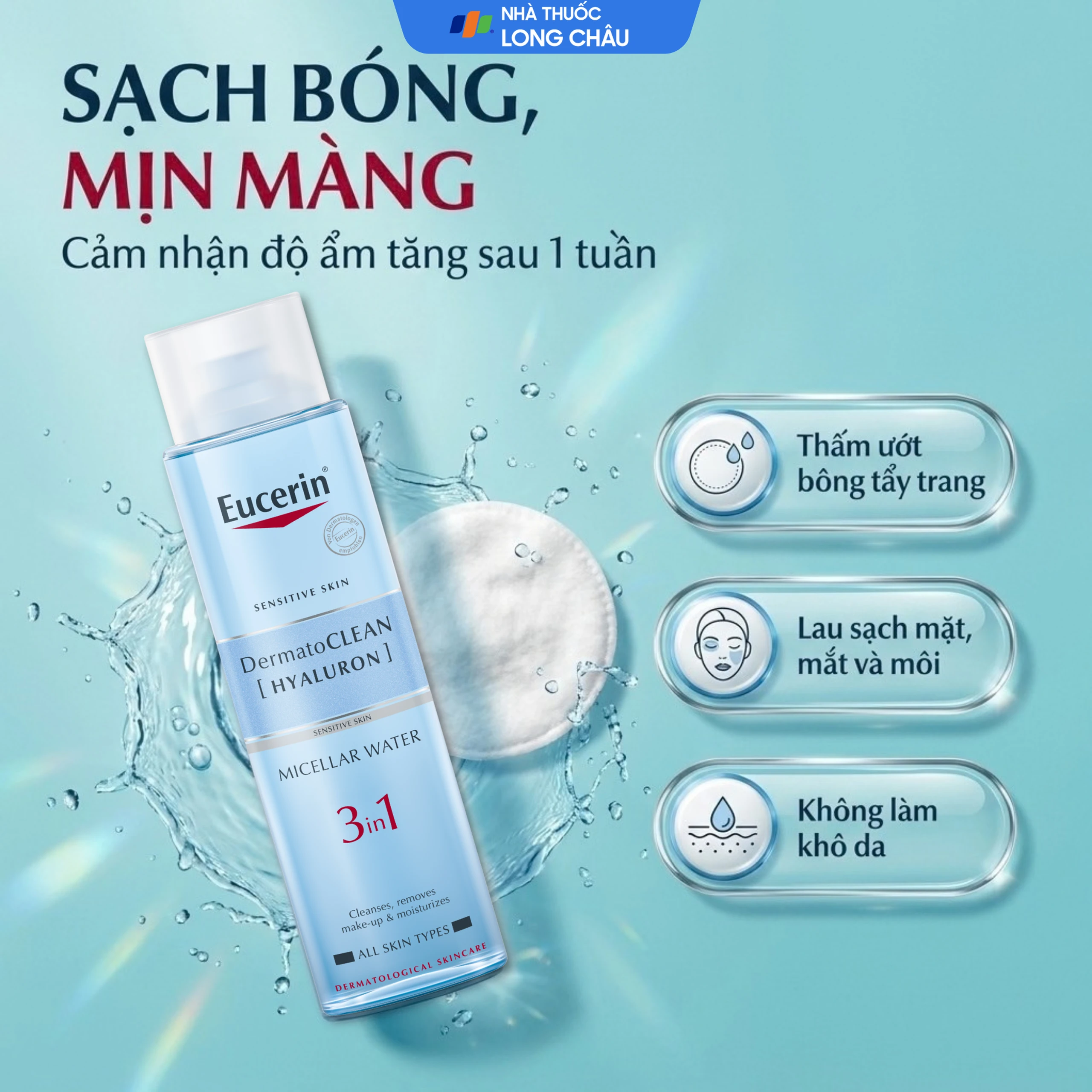 Nước tẩy trang Eucerin Dermato Clean Micellar 3 in 1 dành cho da nhạy cảm (400ml) 5