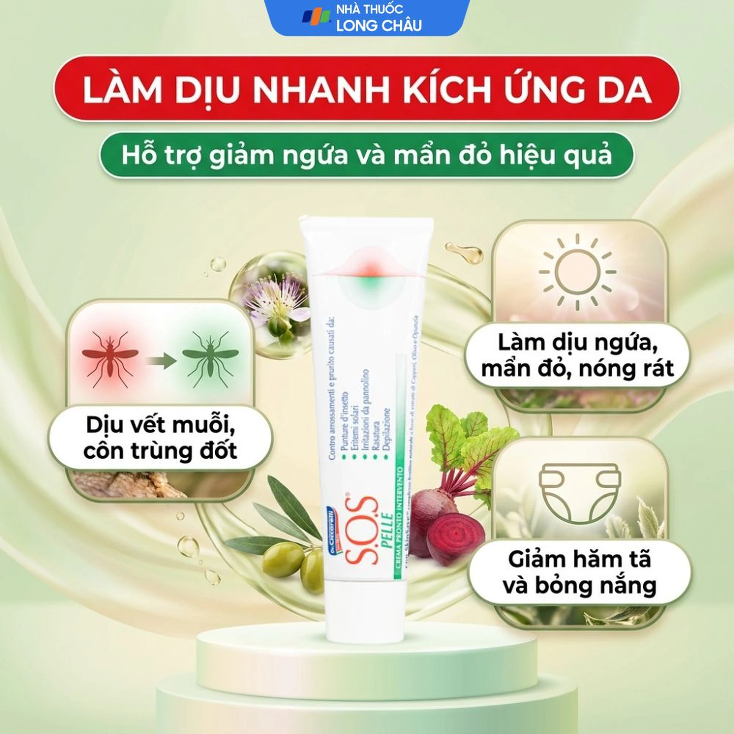Kem bôi dịu da, giảm kích ứng Dr.Ciccarelli S.O.S Pelle Skin Rescue Cream hộp 25ml 2