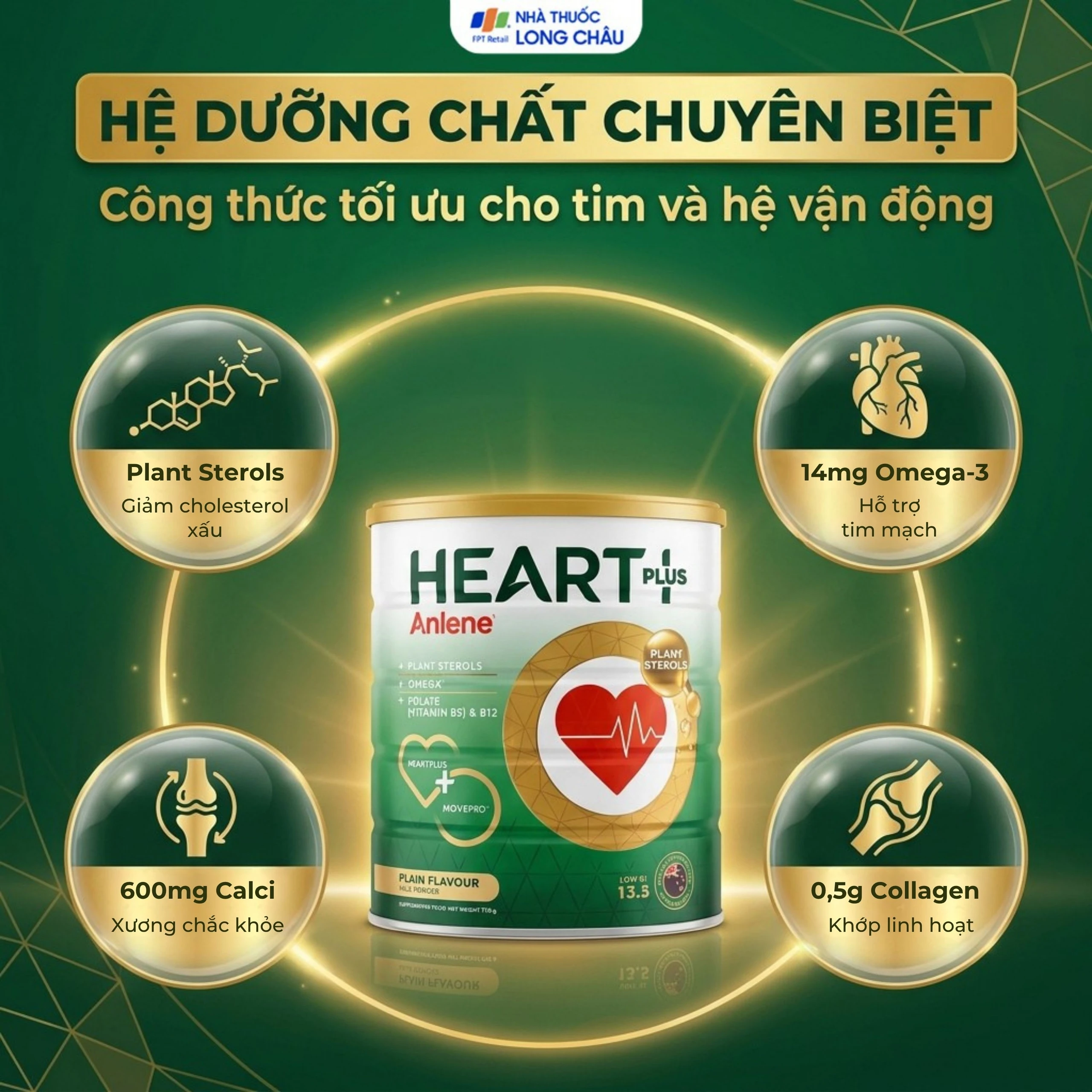 Sữa bổ sung hệ dưỡng chất dành cho sức khỏe tim mạch Anlene Heart Plus (750g) 3