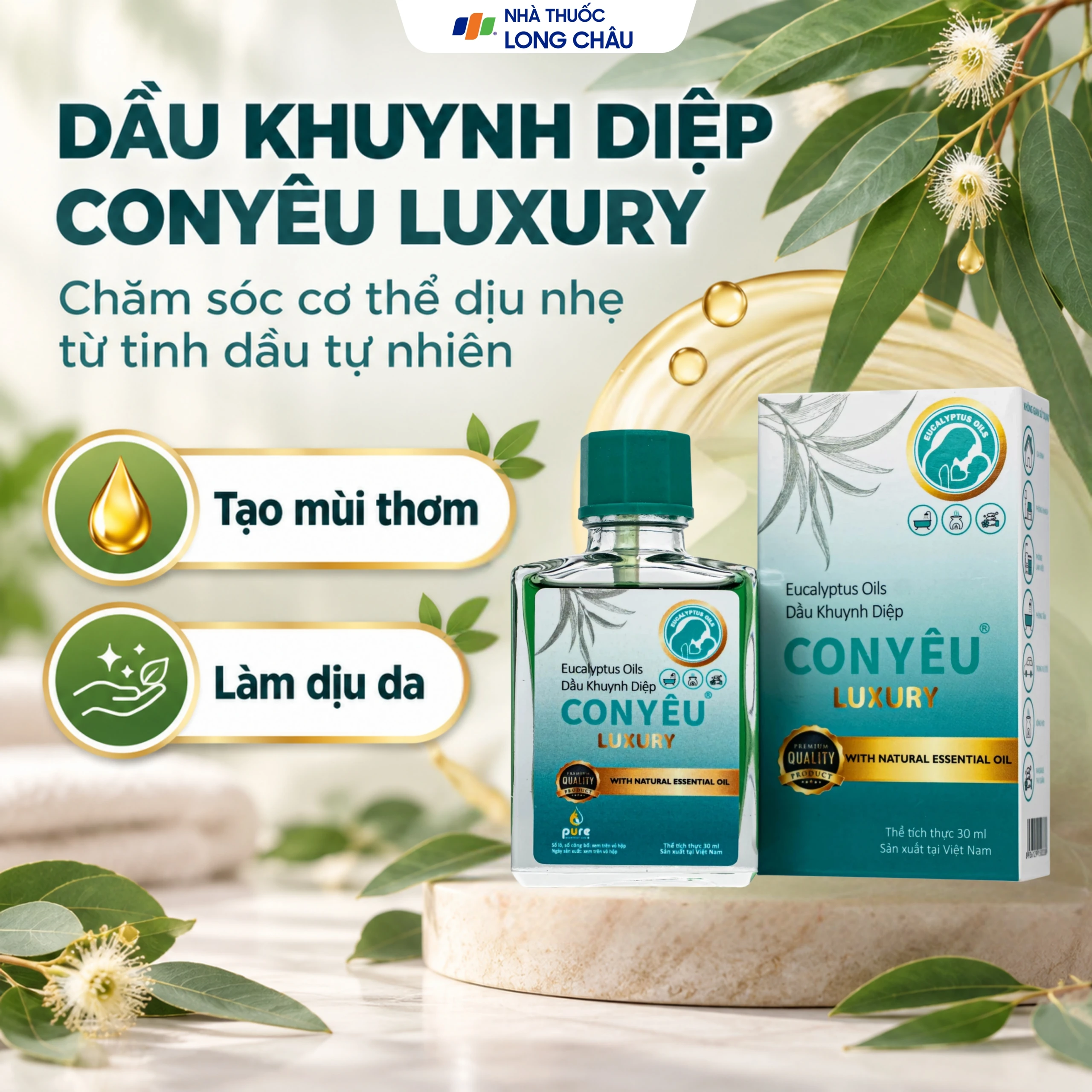 Dầu khuynh diệp Con Yêu Luxury giúp giữ ấm, làm dịu vết cắn côn trùng (30ml) 3