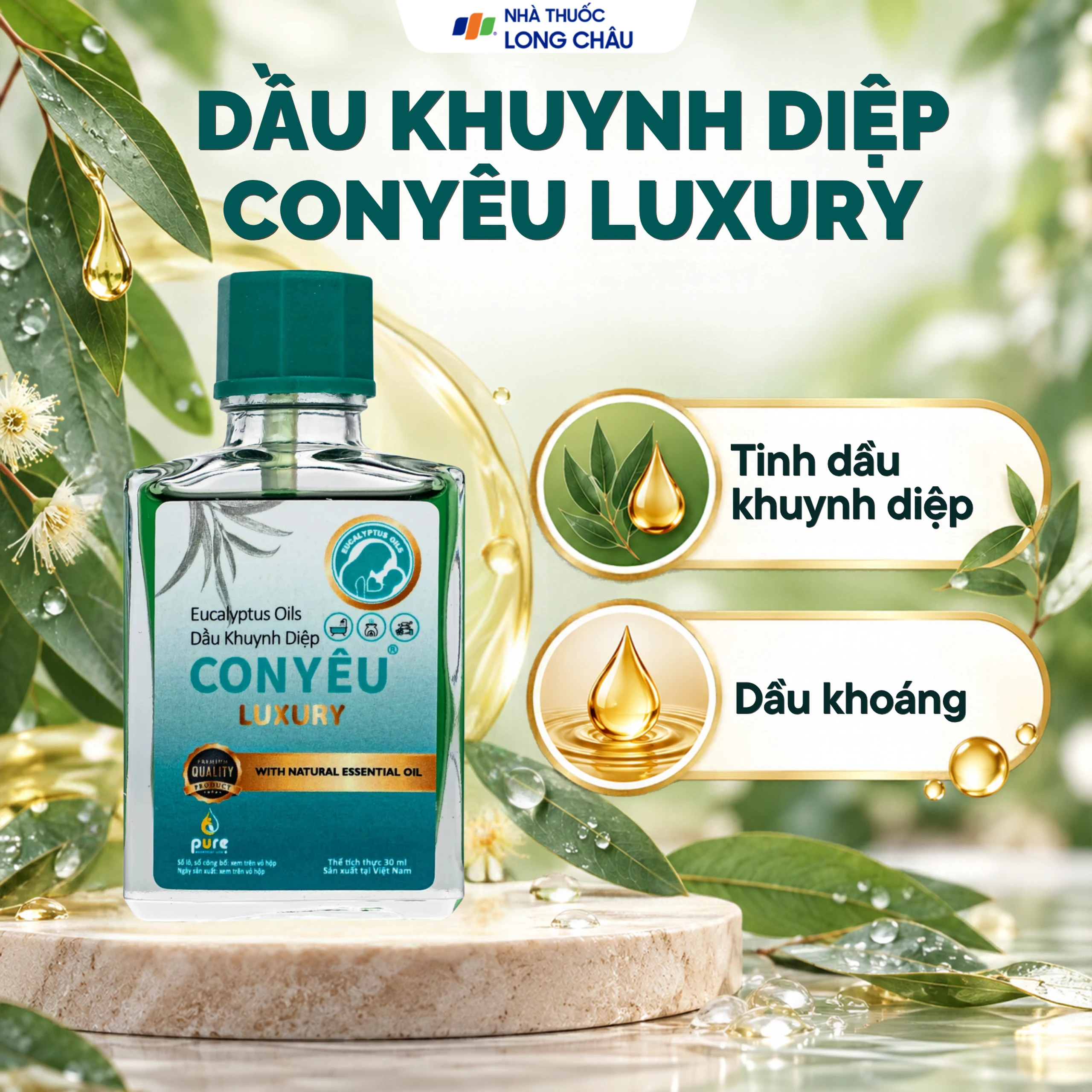 Dầu khuynh diệp Con Yêu Luxury giúp giữ ấm, làm dịu vết cắn côn trùng (30ml) 2