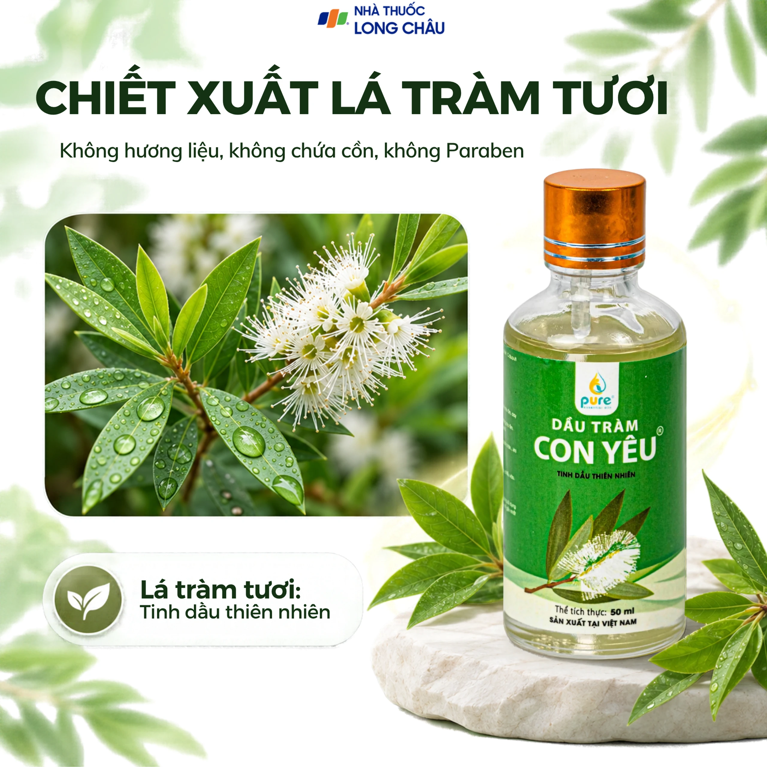 Dầu tràm Con Yêu giúp giữ ấm, giảm triệu chứng ho, sổ mũi (50 ml) 3