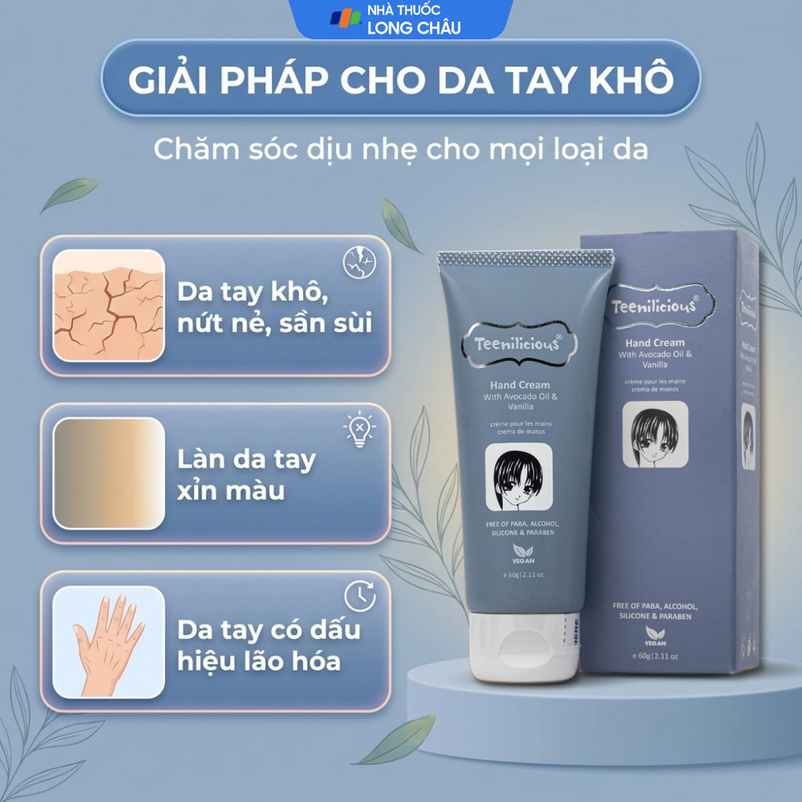 Kem dưỡng da tay hương bơ và hạt vani Teenilicious hộp 60g 4