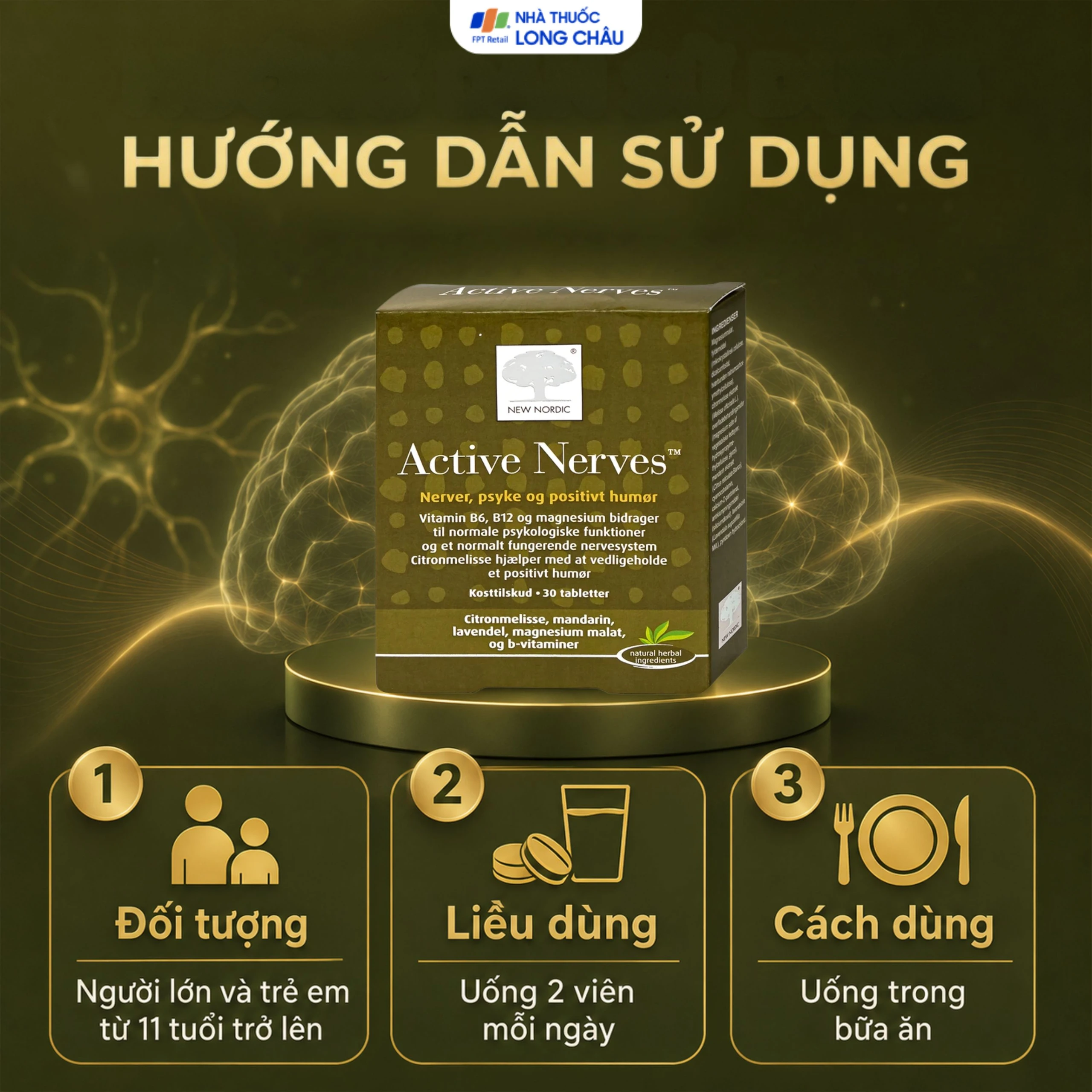Viên uống hỗ trợ giảm mệt mỏi New Nordic Active Nerves New Nordic (30 viên) 5