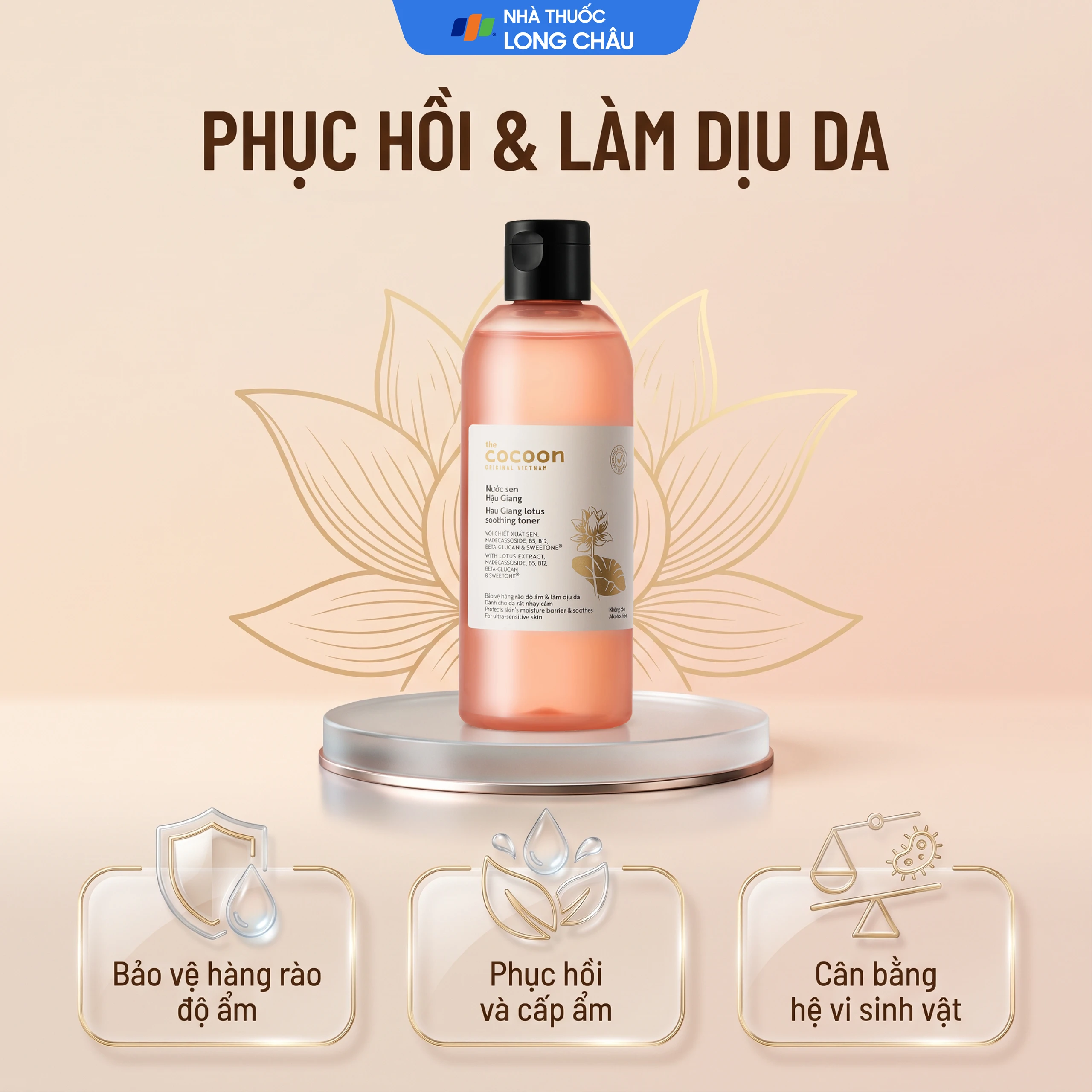 Nước toner, cân bằng, làm dịu da Cocoon Sen Hậu Giang (310ml) 2