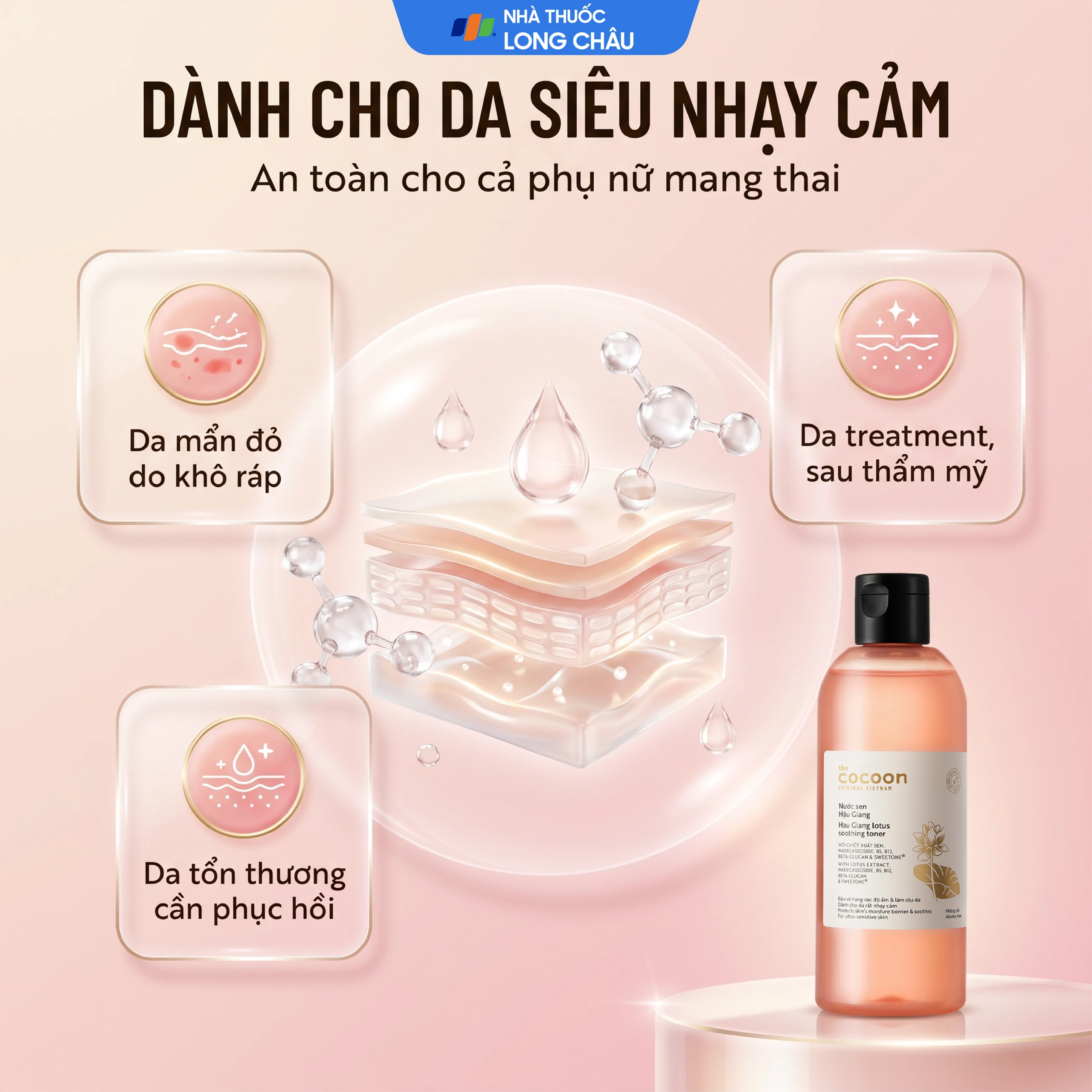 Nước toner, cân bằng, làm dịu da Cocoon Sen Hậu Giang (310ml) 4