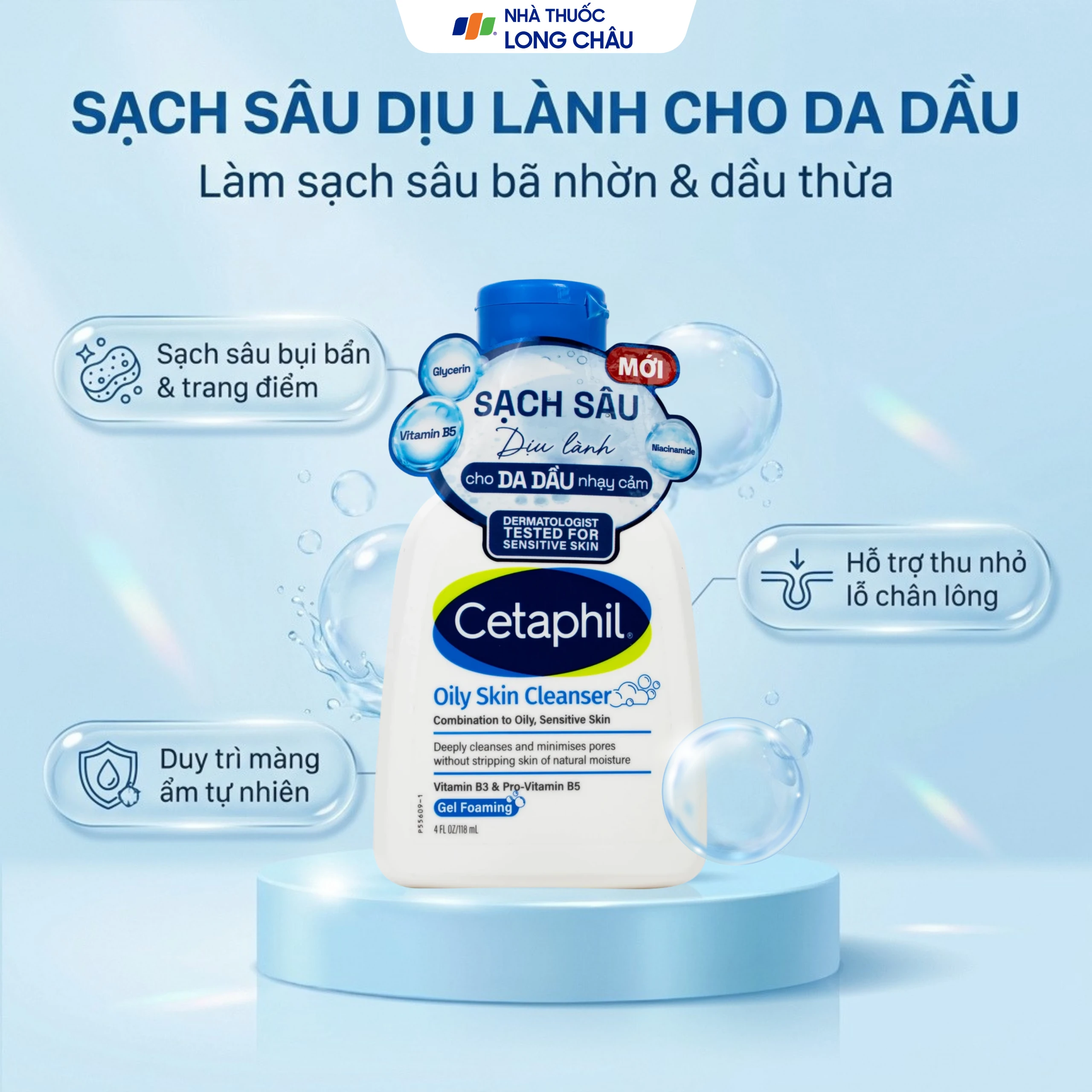 Sữa rửa mặt cho da dầu Cetaphil Oily Skin Cleanser (118ml) 1