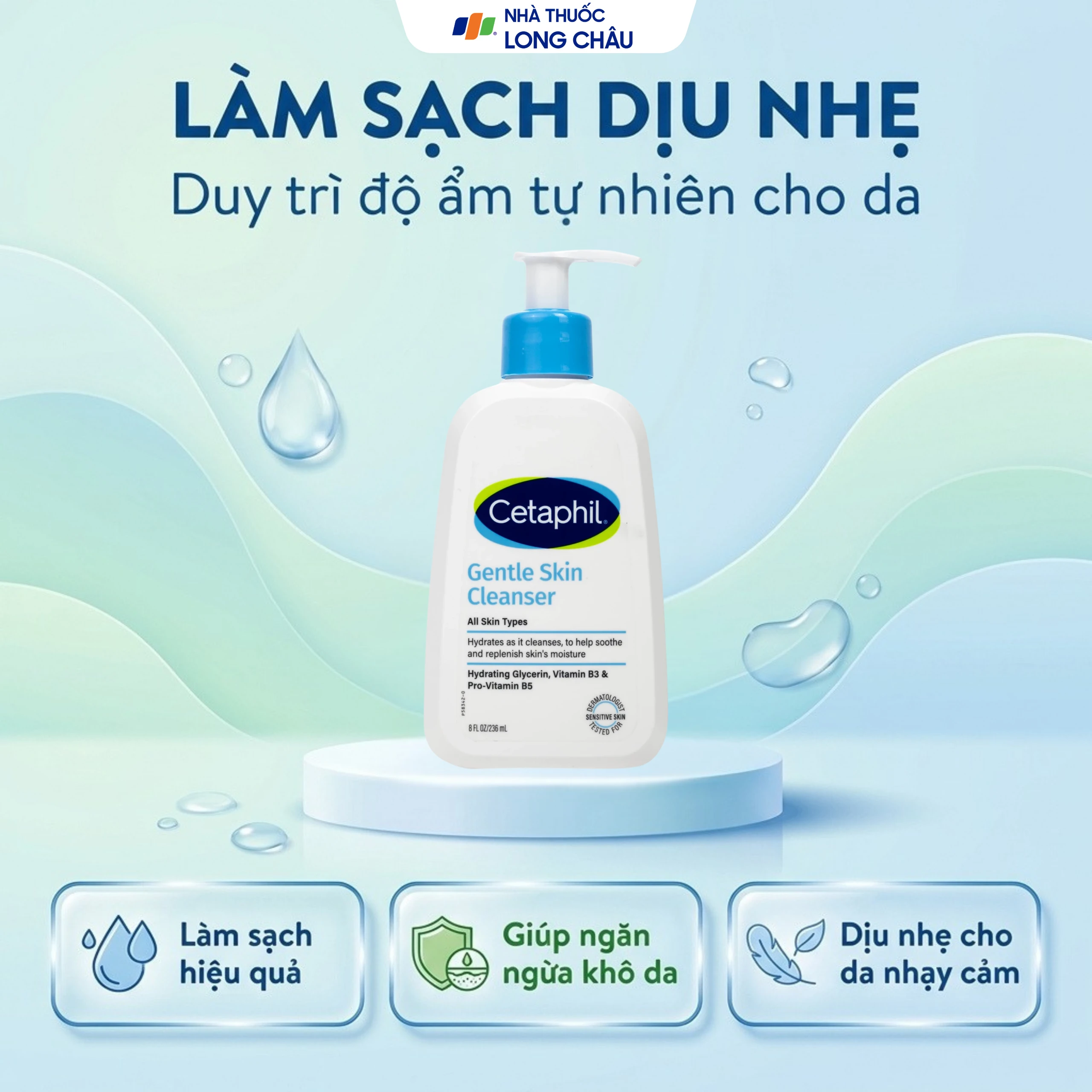Sữa rửa mặt cho da nhạy cảm Cetaphil Gentle Skin Cleanser (236ml) 1
