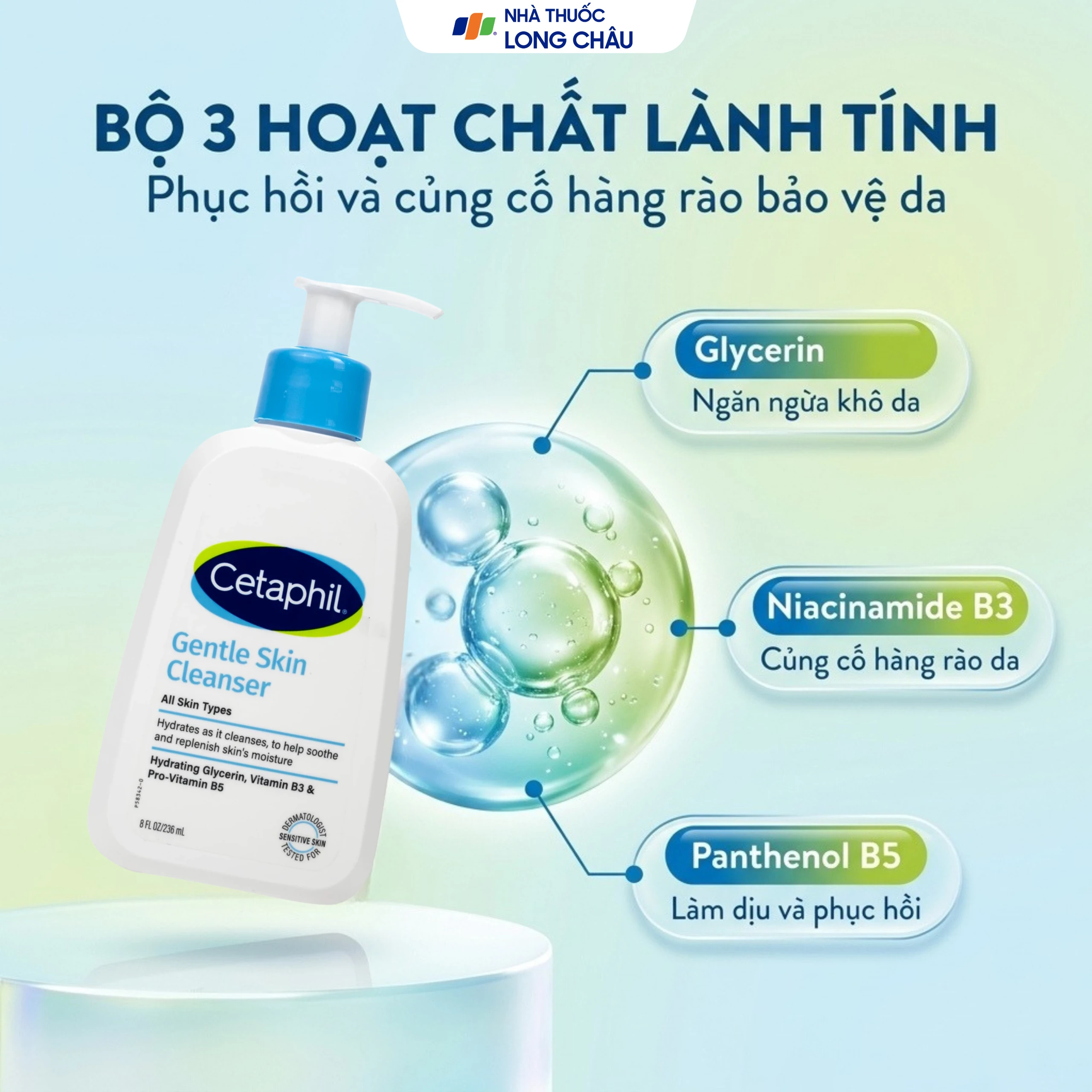 Sữa rửa mặt cho da nhạy cảm Cetaphil Gentle Skin Cleanser (236ml) 2