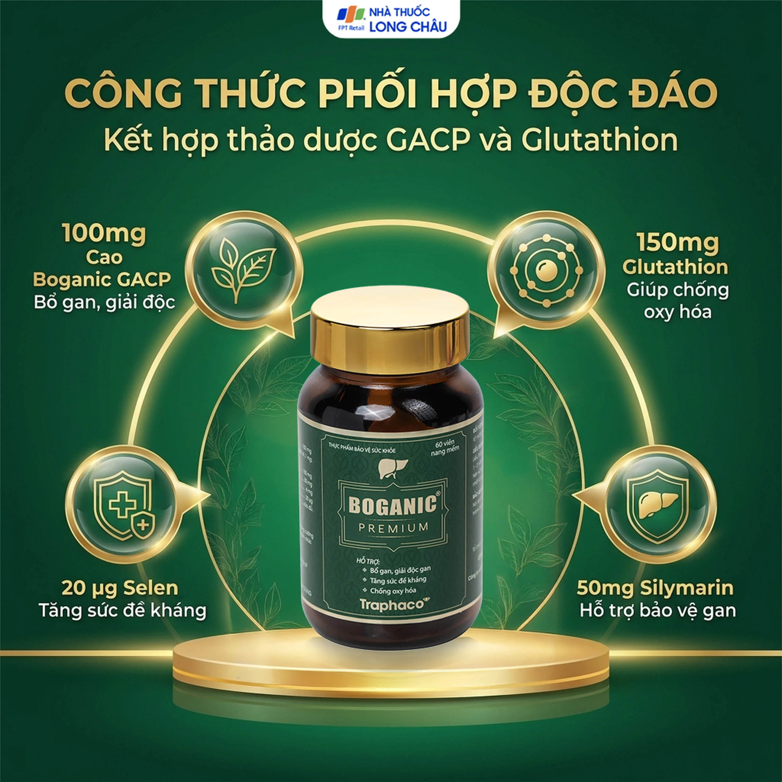 Viên uống hỗ trợ bổ gan, giải độc gan, bảo vệ tế bào gan, tăng cường chức năng gan Boganic Premium Traphaco (60 viên) 3