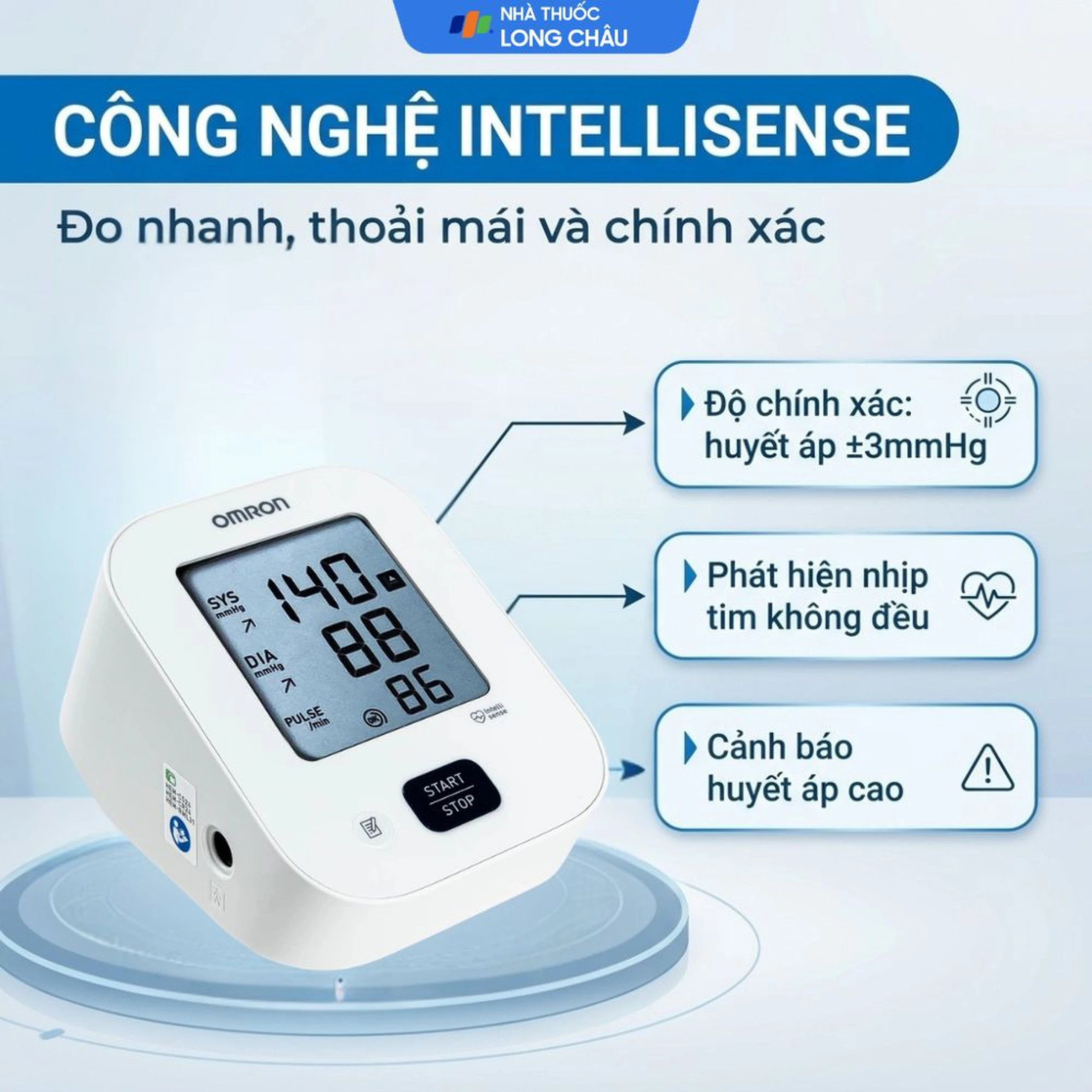 Máy đo huyết áp bắp tay omron ez 7183 hỗ trợ đo huyết áp,nhịp tim 3