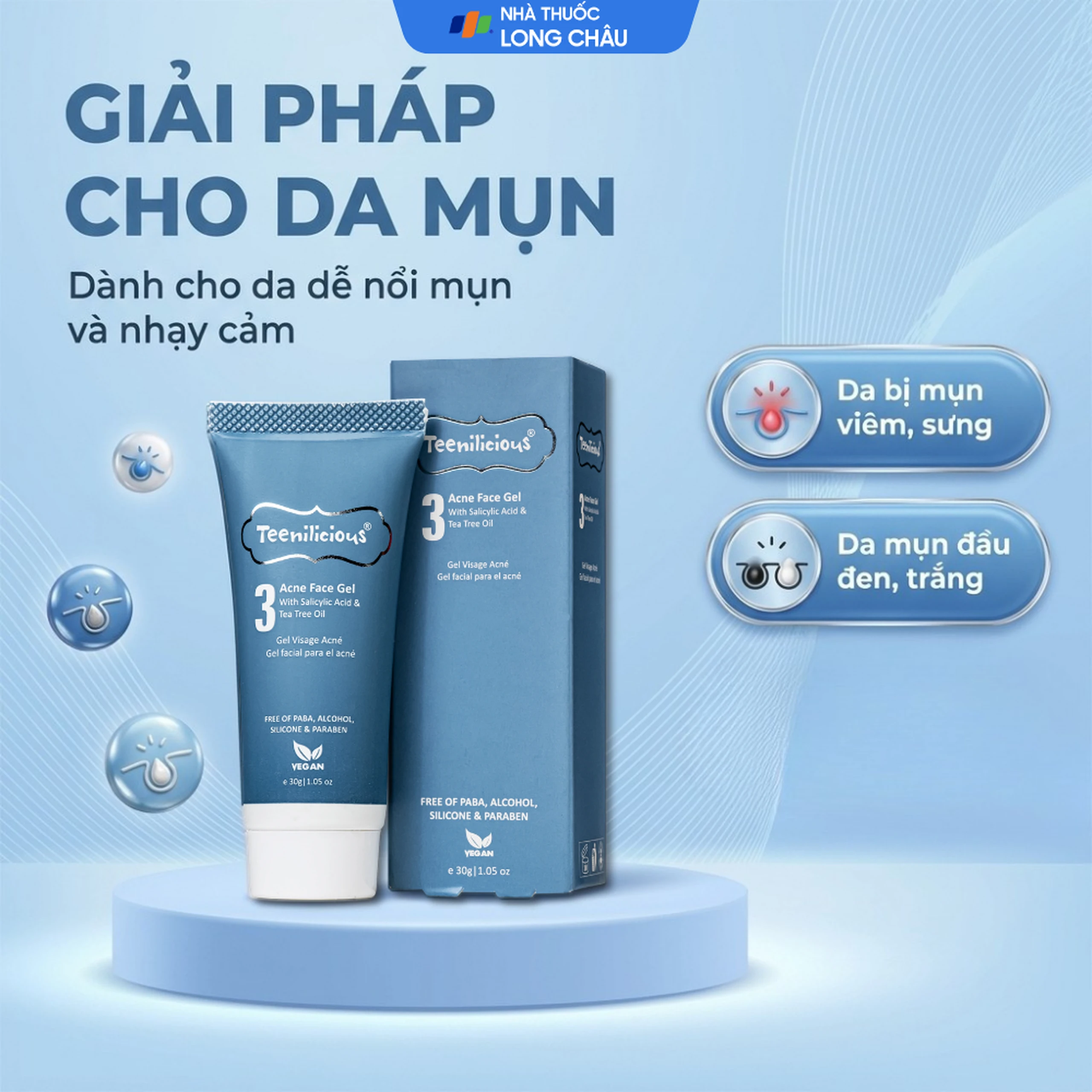 Gel bôi ngừa mụn đầu đen, đầu trắng Teenilicious Hộp 30g 4