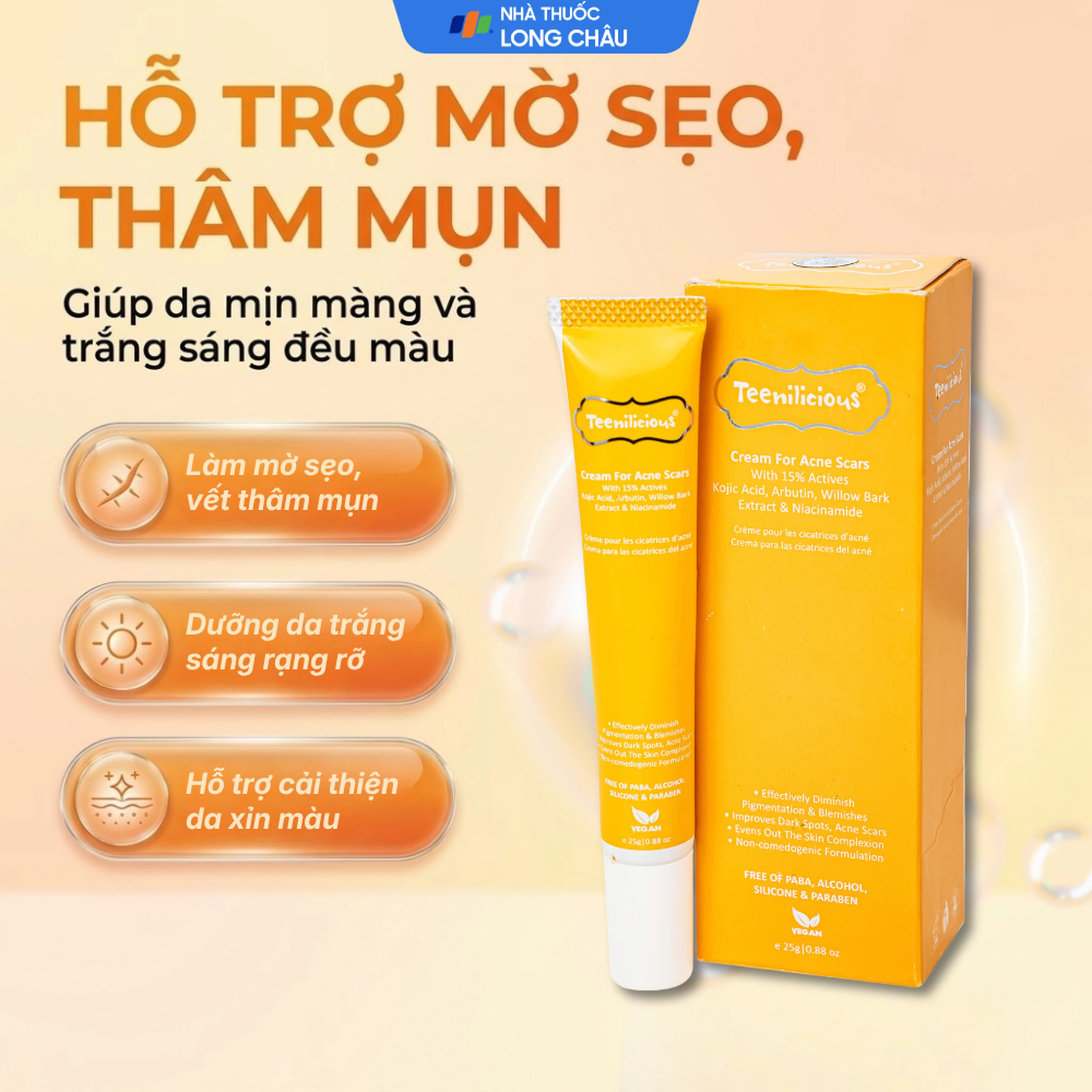 Kem bôi hỗ trợ mờ sẹo, giảm thâm mụn Teenilicious Hộp 25g 2