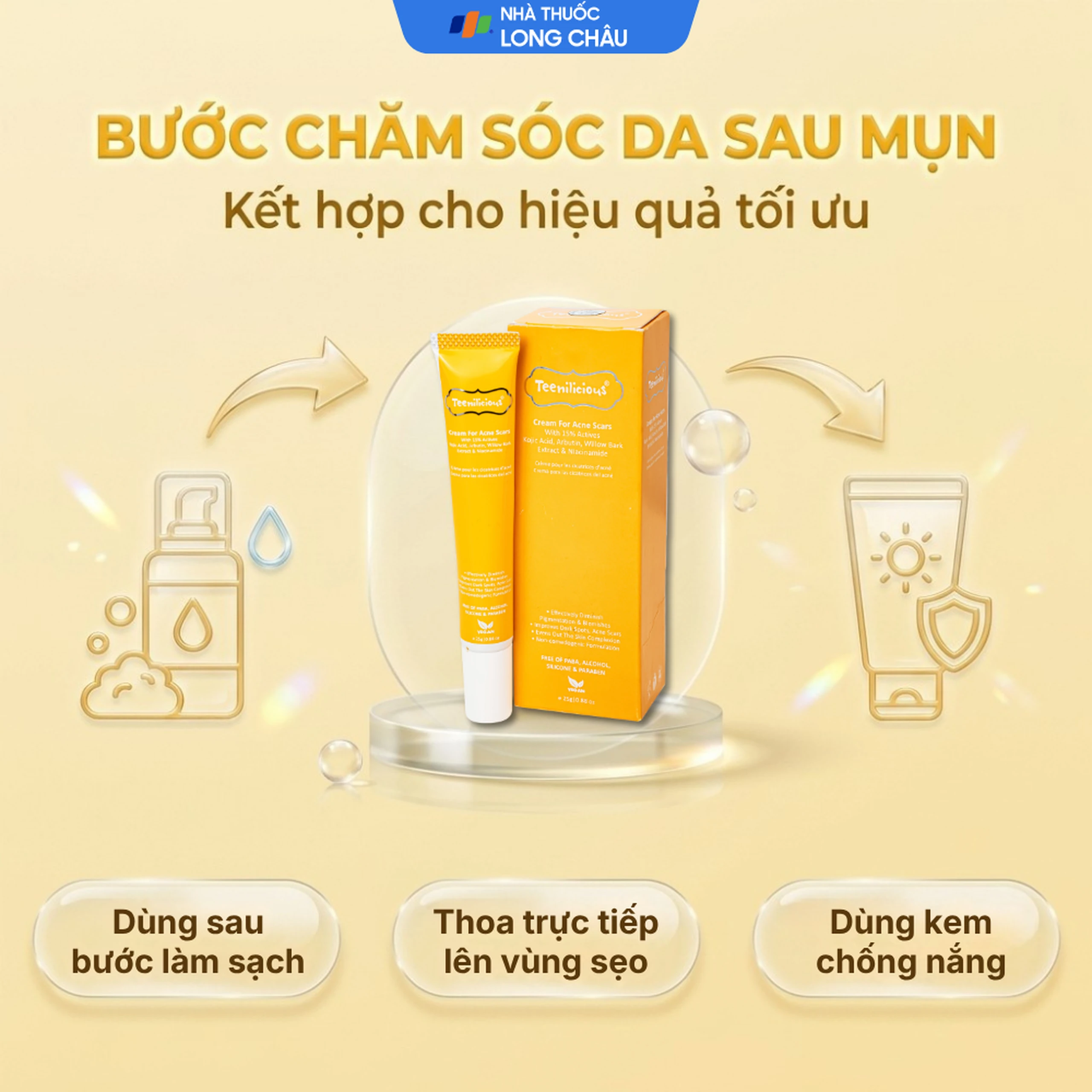 Kem bôi hỗ trợ mờ sẹo, giảm thâm mụn Teenilicious Hộp 25g 5
