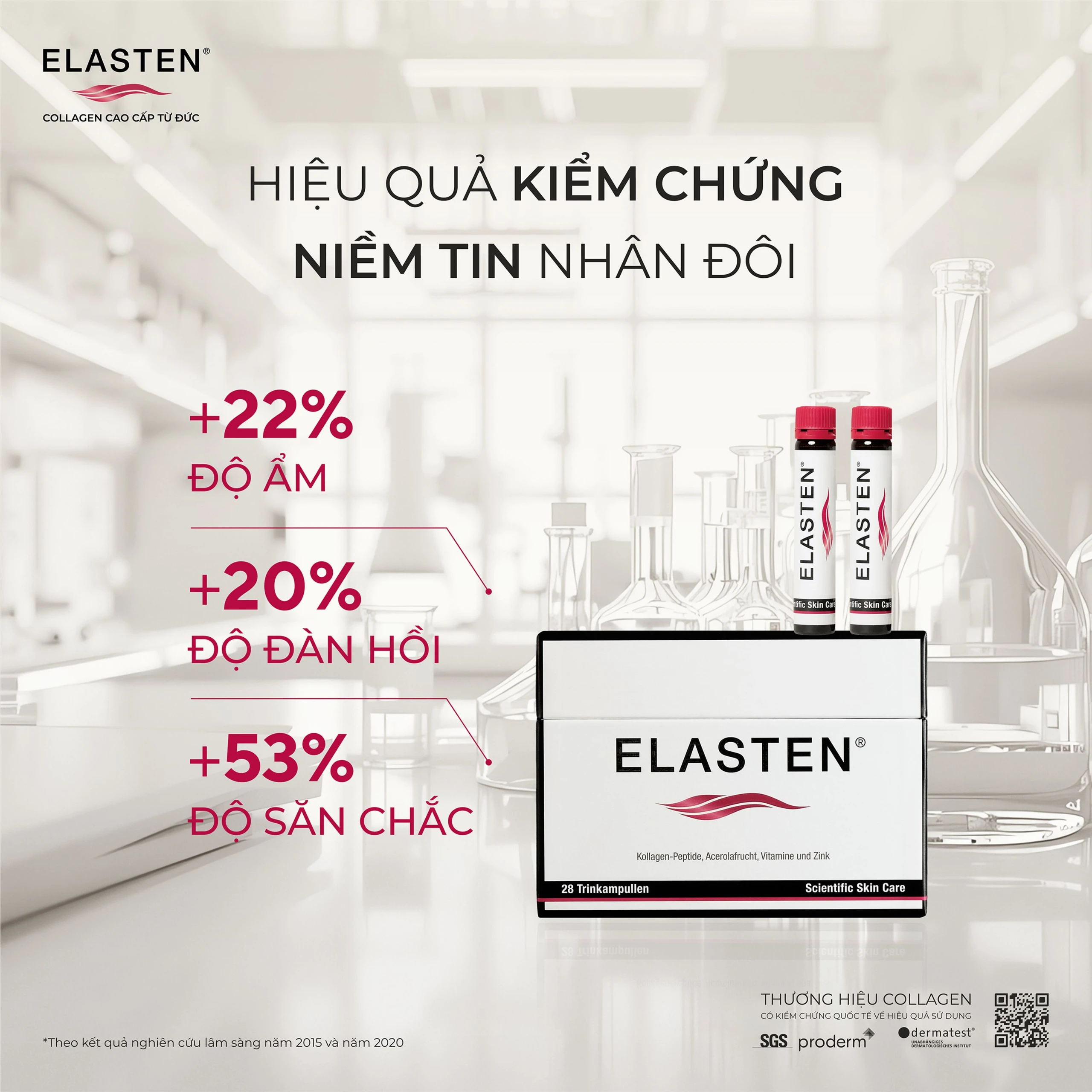 Nước uống bổ sung Collagen-Peptide, giúp giảm lão hóa da, tăng độ đàn hồi và giữ ẩm cho da, giúp da sáng mịn Elasten (28+2 ống x 25ml) 5
