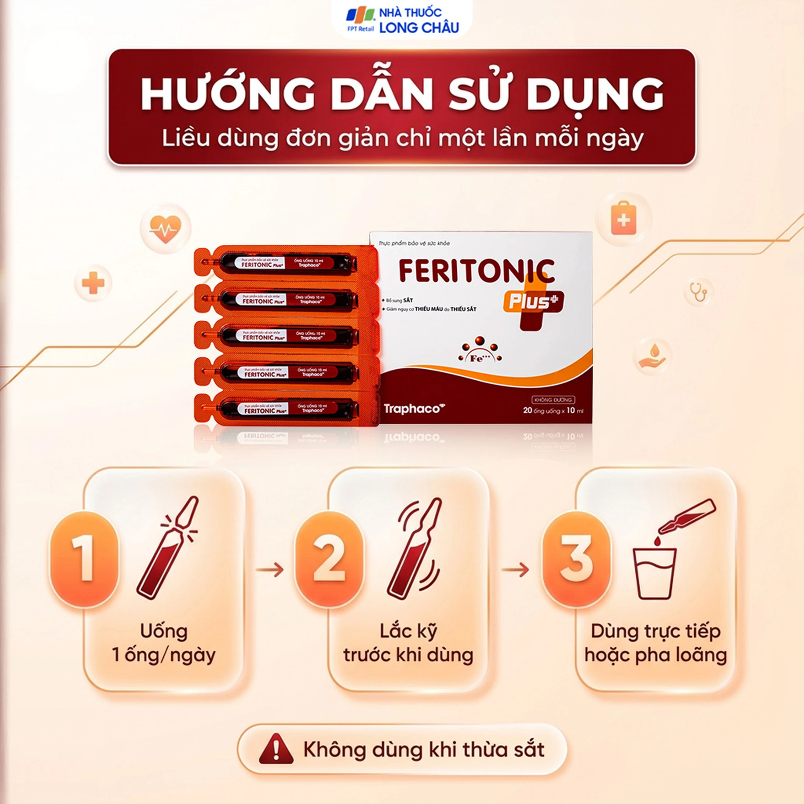 Siro bổ sung sắt Feritonic Plus+ Traphaco (4 vỉ x 5 ống) 5