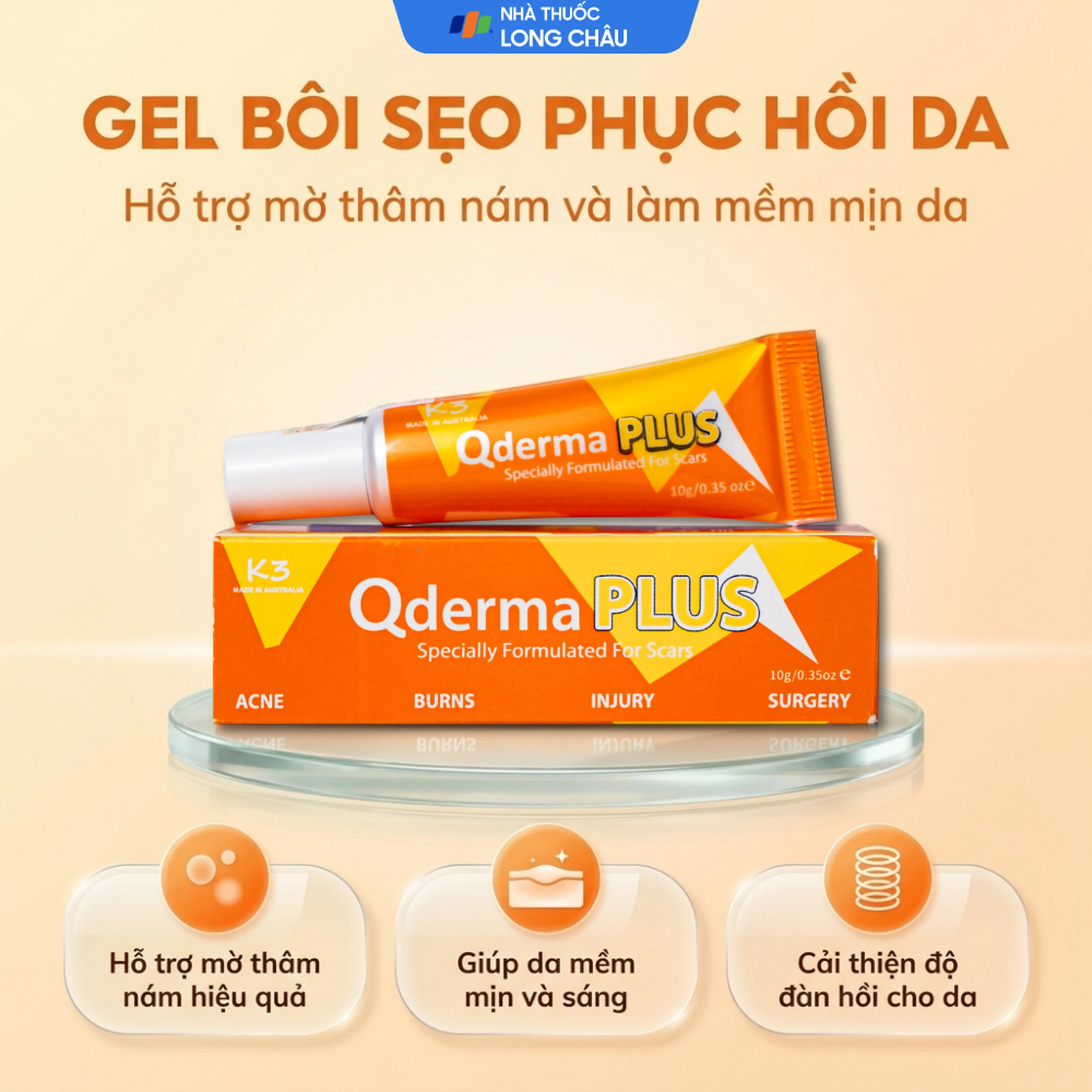 Gel phục hồi da Qderma plus giúp cải thiện tình trạng sẹo (10g) 2