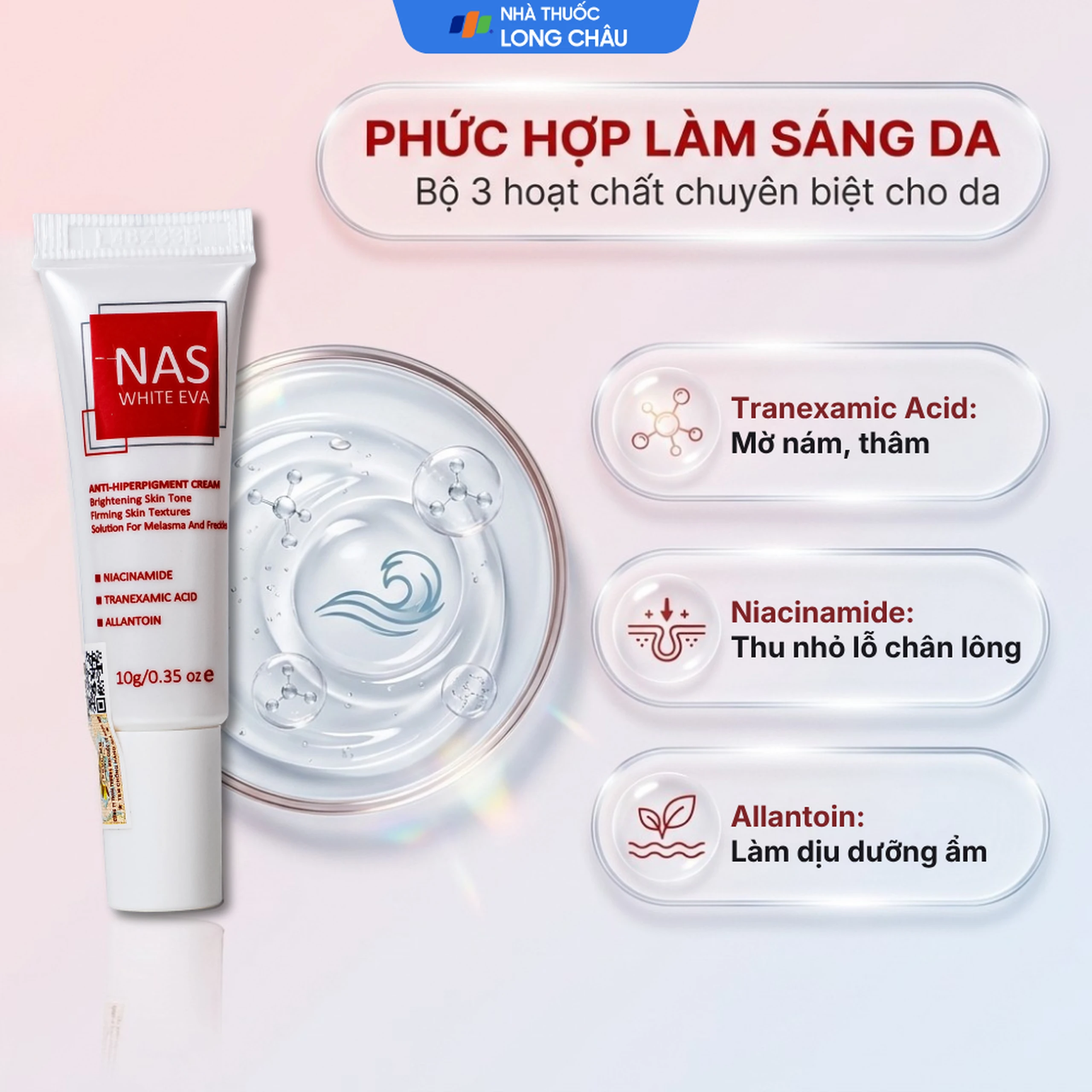 Kem bôi dưỡng trắng, làm mờ nám Nas White Eva (Hộp 10g) 3