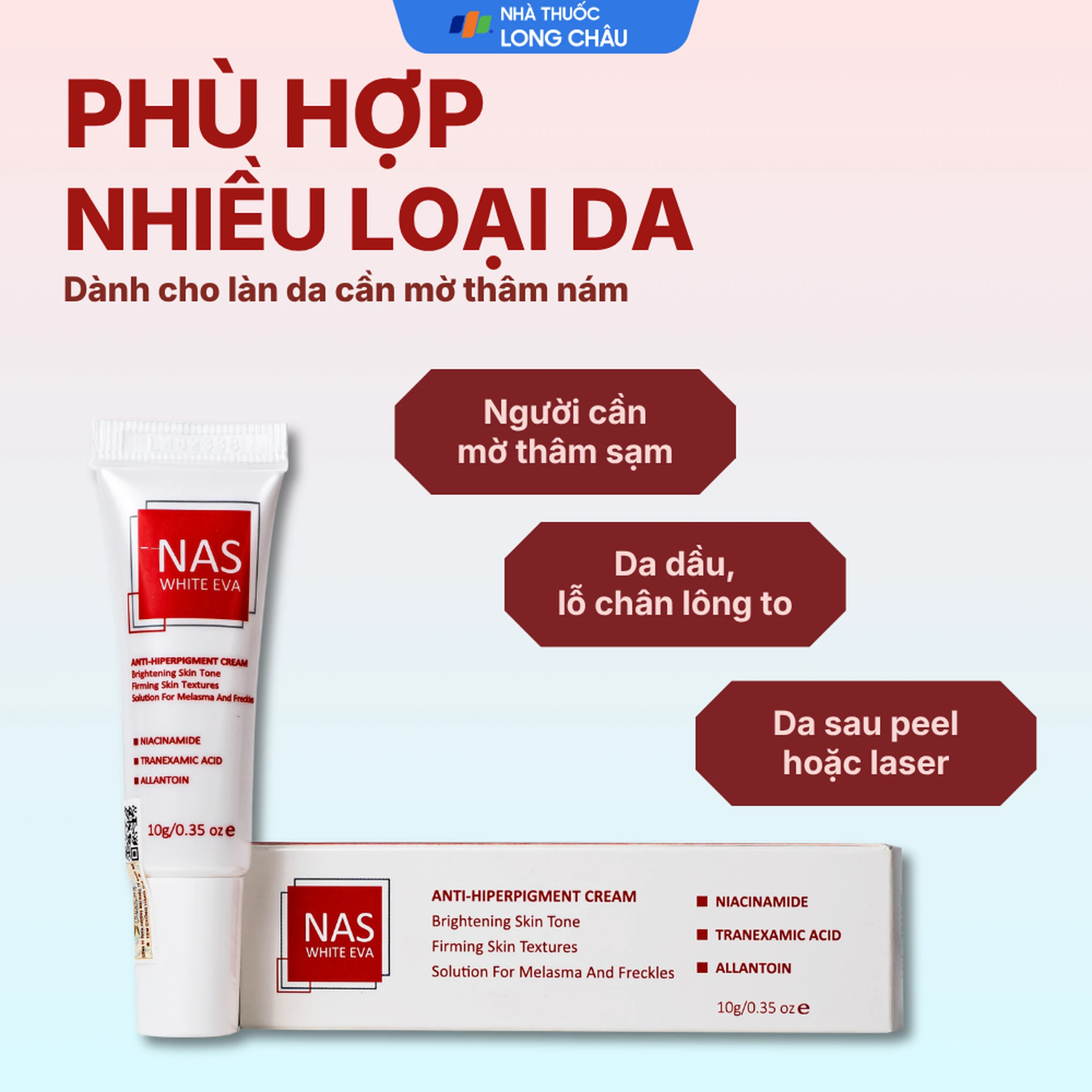 Kem bôi dưỡng trắng, làm mờ nám Nas White Eva (Hộp 10g) 4