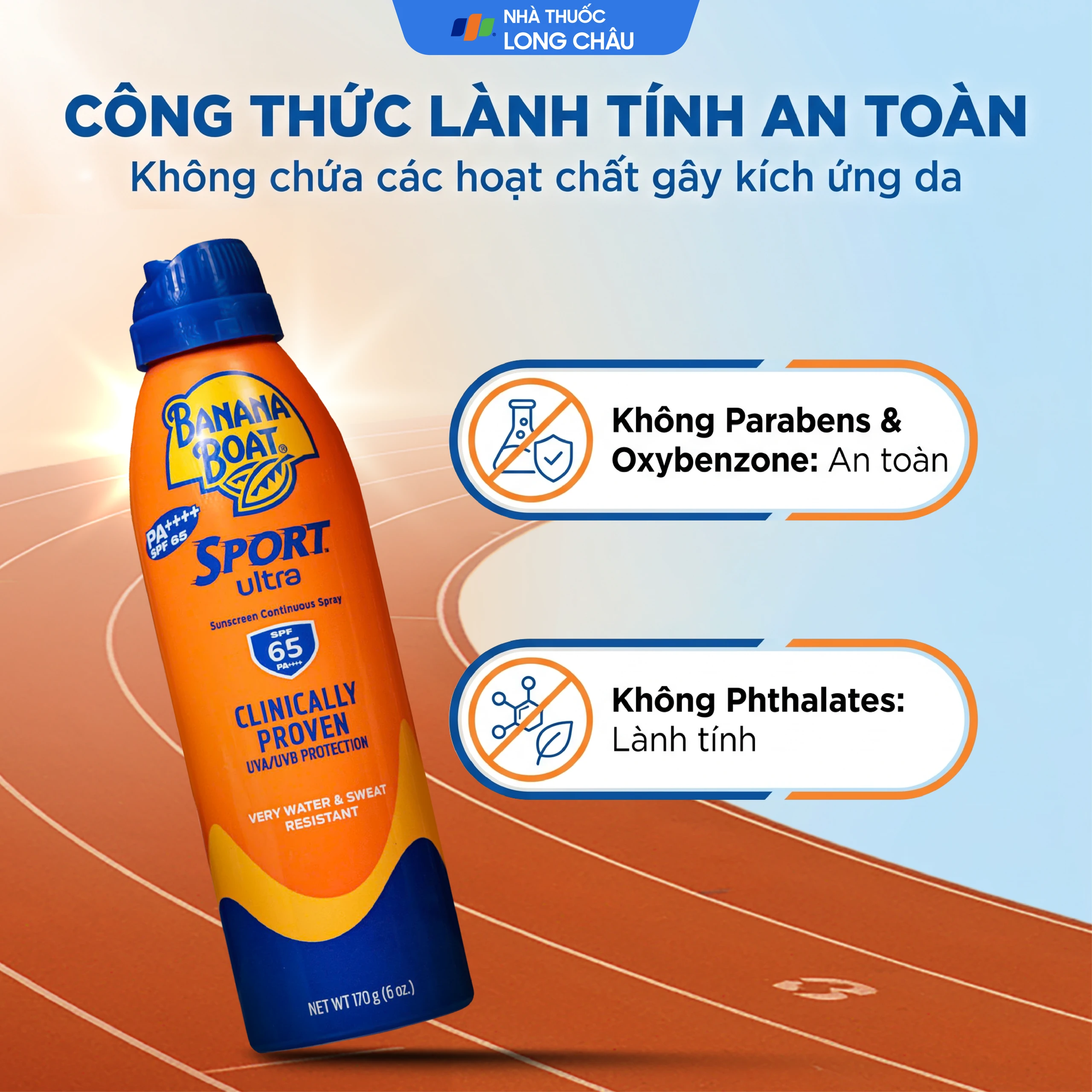 Chống nắng thể thao dạng xịt Banana Boat Sport Ultra SPF65 PA++++ có khả năng kháng nước 170g 3