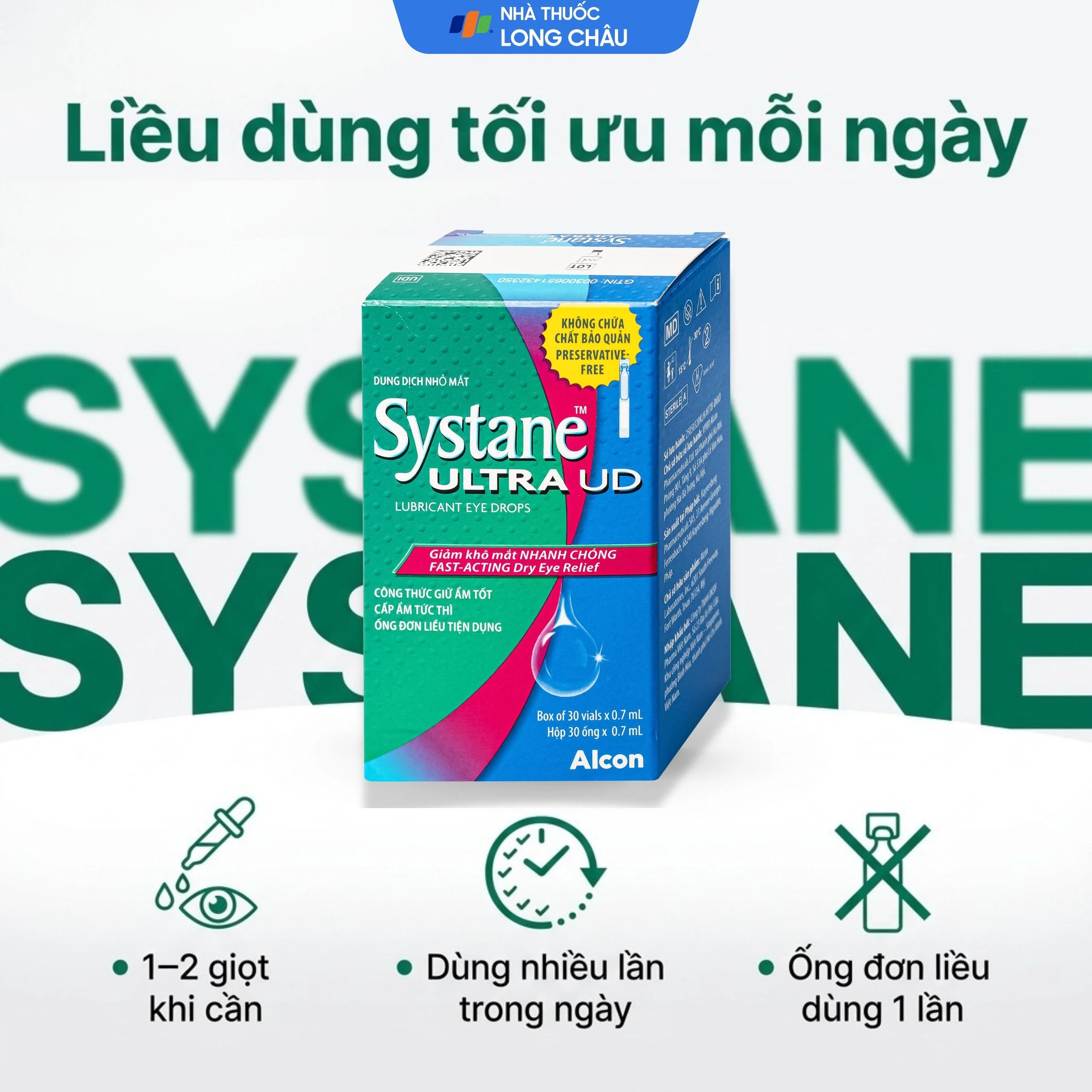 Nhỏ Mắt Systane Ultra Ud Alcon (30 ống x 0.7ml) Giảm Kích Ứng, Giảm Khô Mắt Nhanh Chóng, Giữ Ẩm Và Cấp Ẩm Tức Thì 6