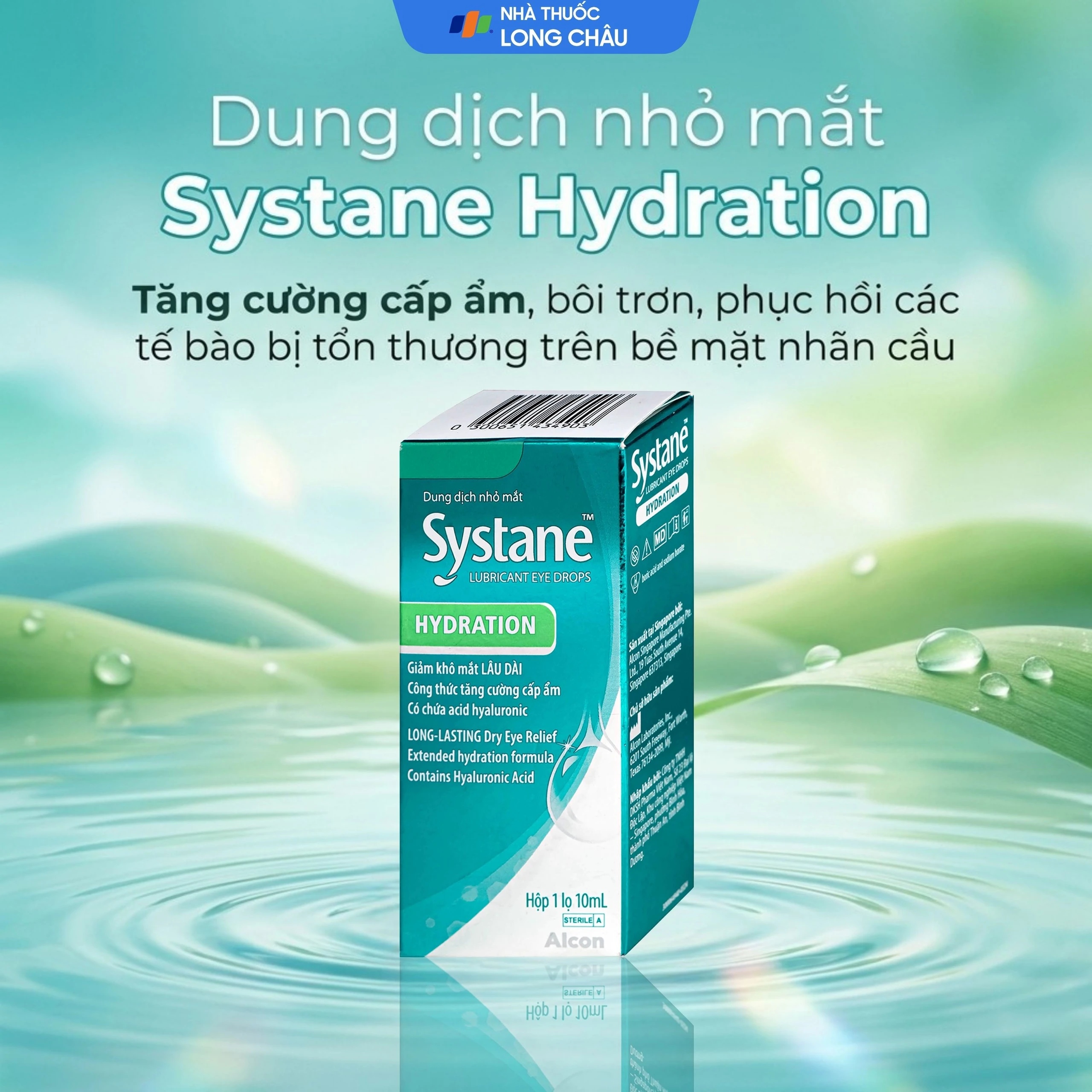 Nhỏ Mắt Systane Hydration Alcon 10ml Giảm Khô Mắt Lâu Dài, Tăng Cường Cấp Ẩm, Phục Hồi Tế Bào Tổn Thương Trên Nhãn Cầu Sau Phẫu Thuật 2