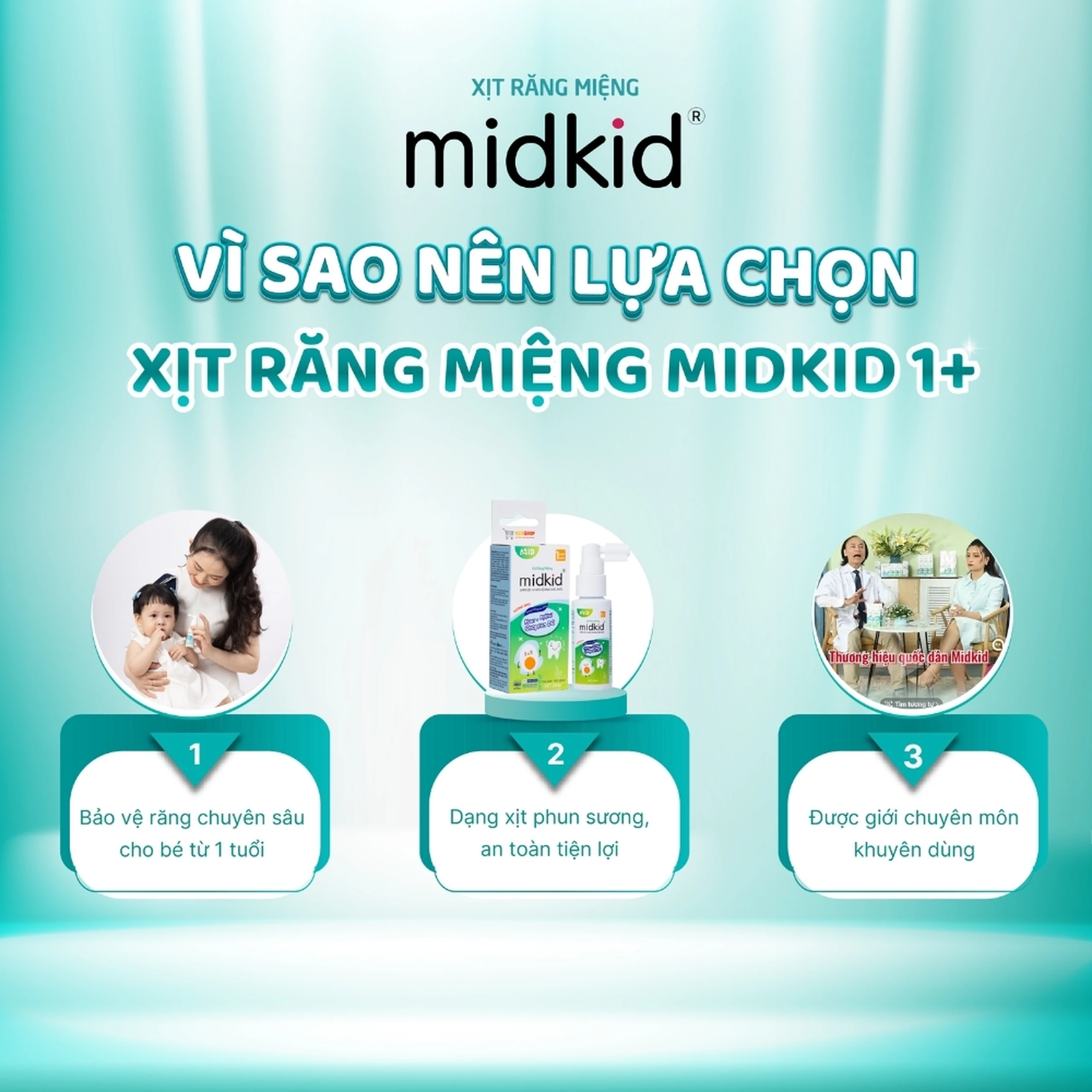 Xịt răng miệng Midkid hương Nho cho trẻ từ 1 tuổi Làm sạch răng miệng, ngừa hôi miệng và sâu răng cho bé (30ml) 3
