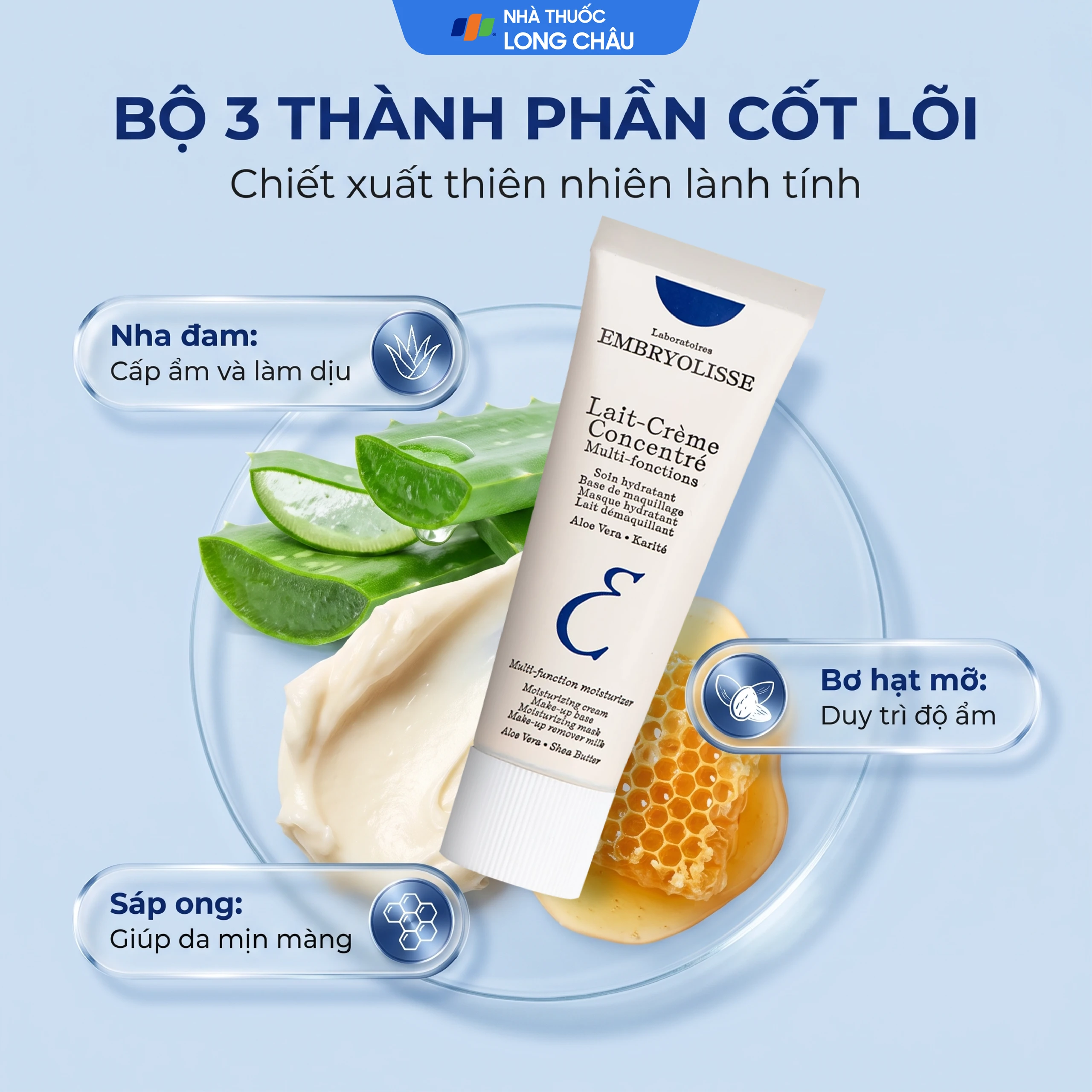 Kem dưỡng ẩm phục hồi da Embryolisse Lait-Crème Concentré hộp (30ml) 3