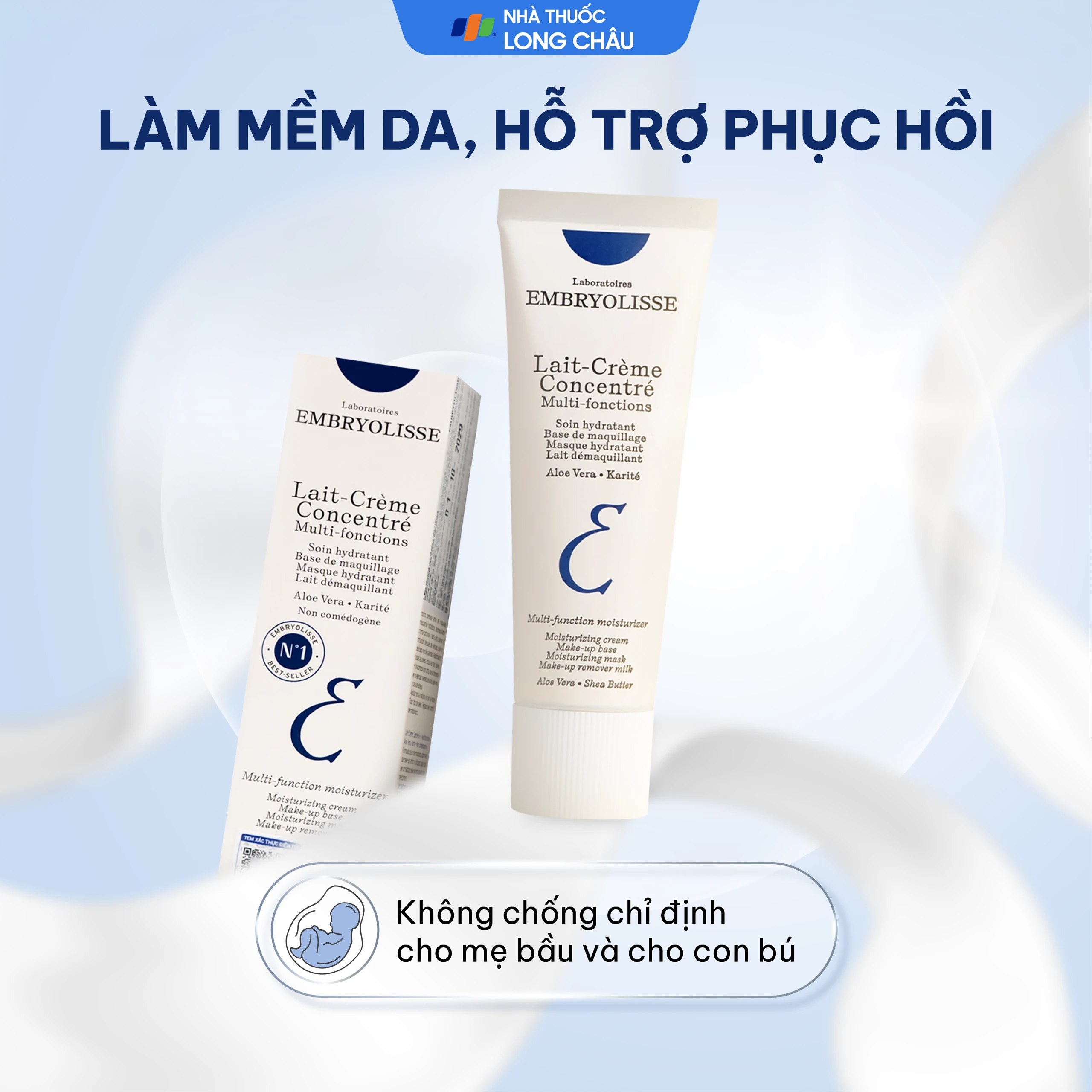Kem dưỡng ẩm phục hồi da Embryolisse Lait-Crème Concentré hộp (30ml) 6