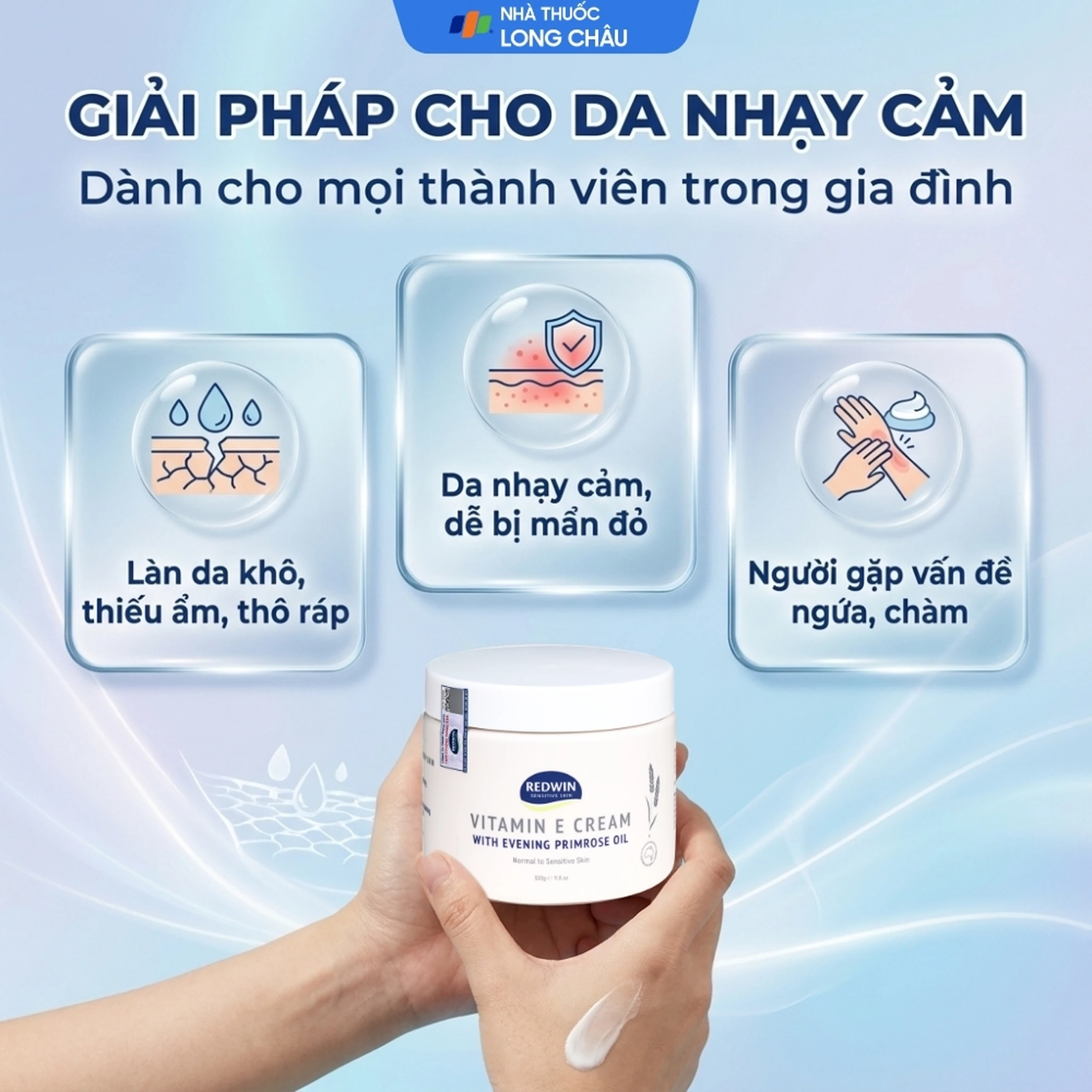 Kem dưỡng ẩm Vitamin E phục hồi da khô nứt nẻ Redwin hũ 330g 4