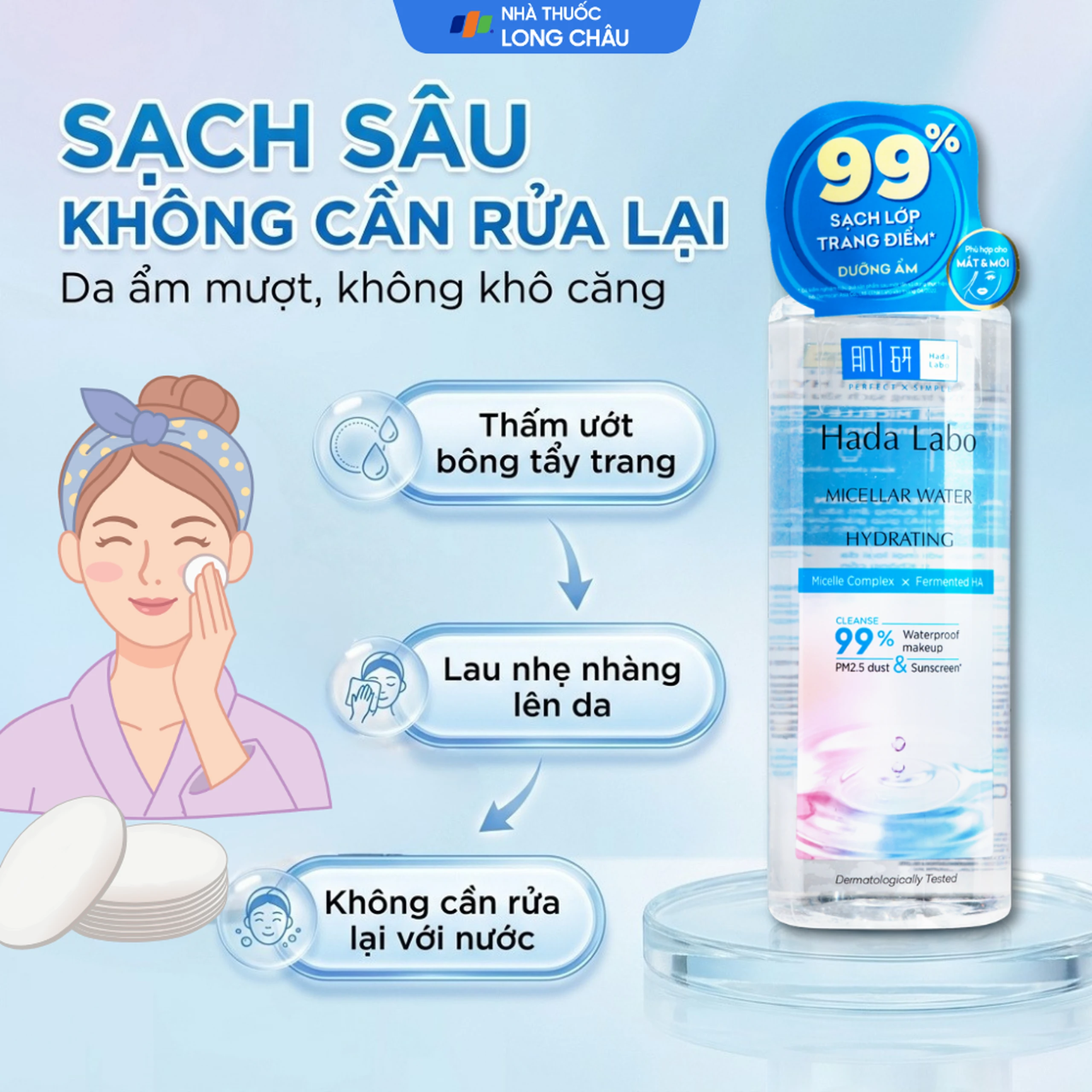 Nước tẩy trang Hada Labo làm sạch sâu, dưỡng ẩm (hydrating) chai (240ml) 5