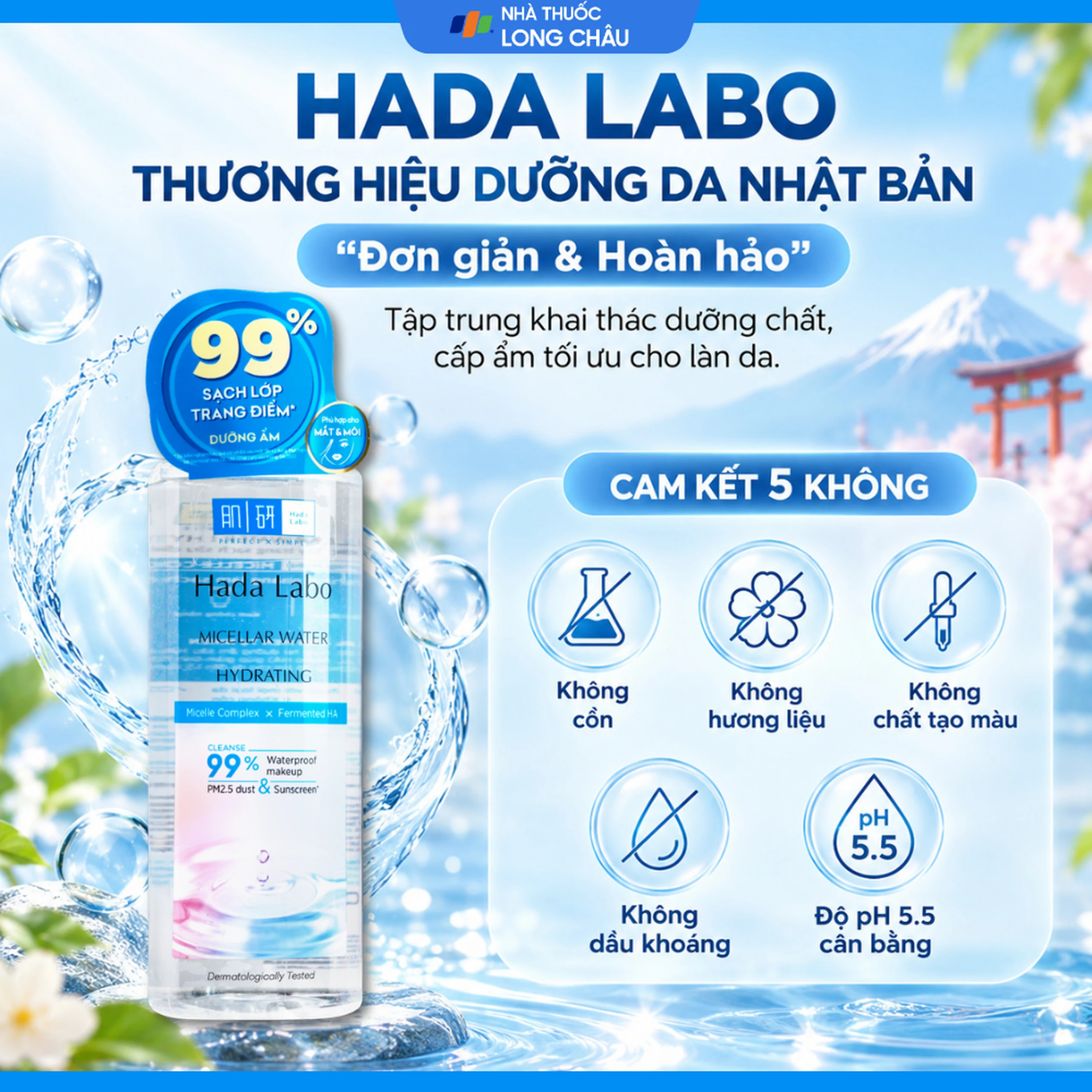 Nước tẩy trang Hada Labo làm sạch sâu, dưỡng ẩm (hydrating) chai (240ml) 6