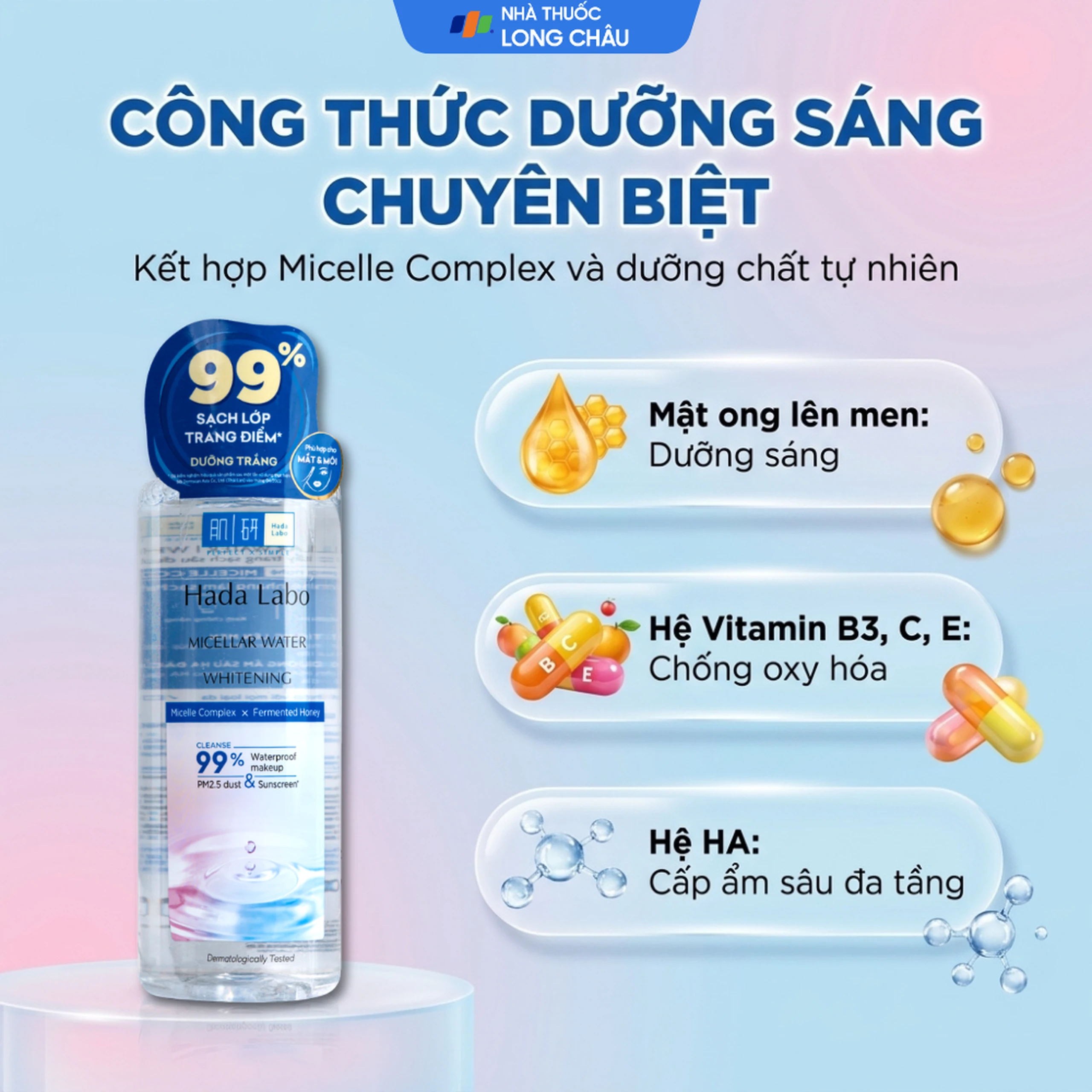 Nước tẩy trang Hada Labo làm sạch sâu, dưỡng sáng da (Whitening) chai 240ml 3
