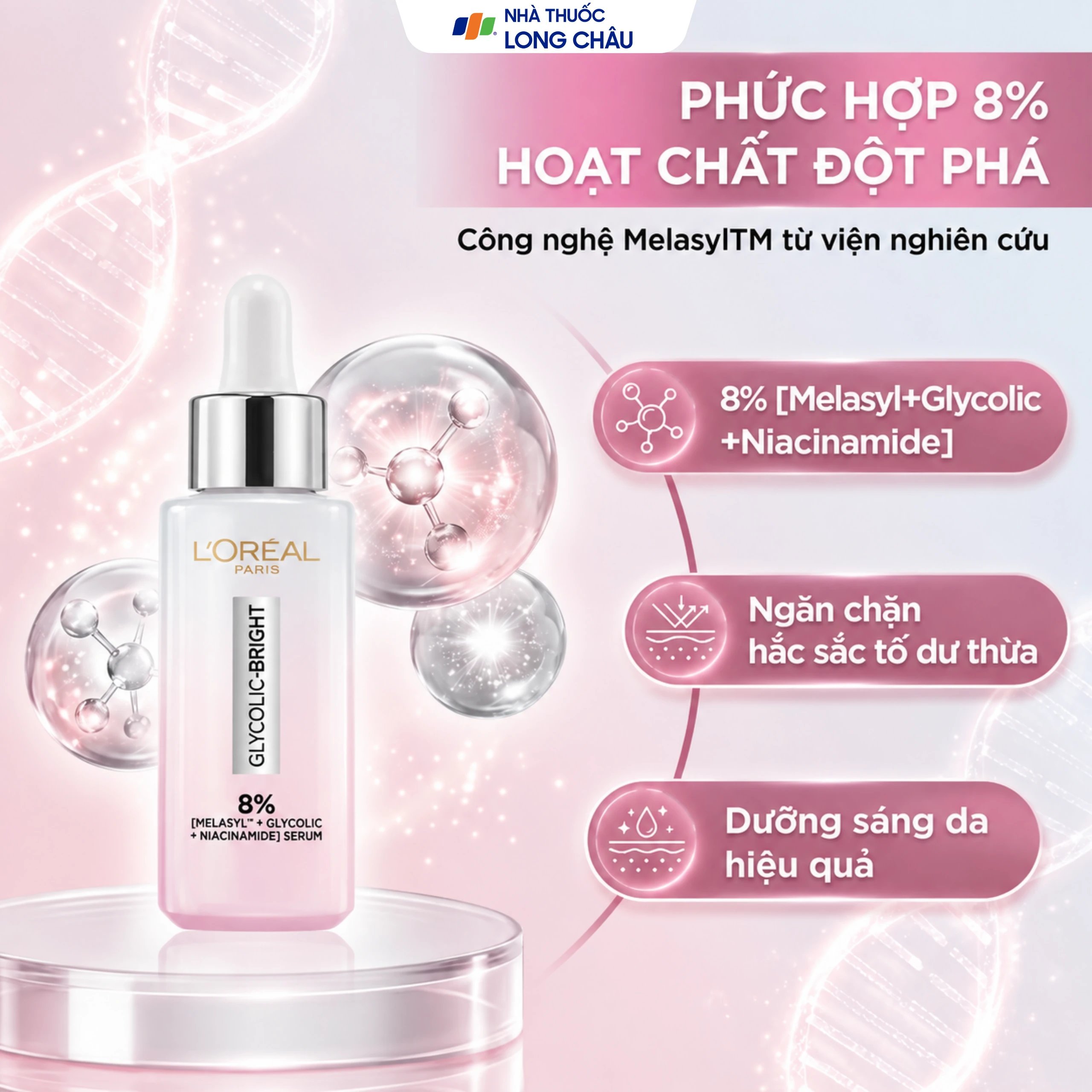 Tinh chất dưỡng sáng da giảm thâm mụn L'Oréal Glycolic Bright (30ml) 3