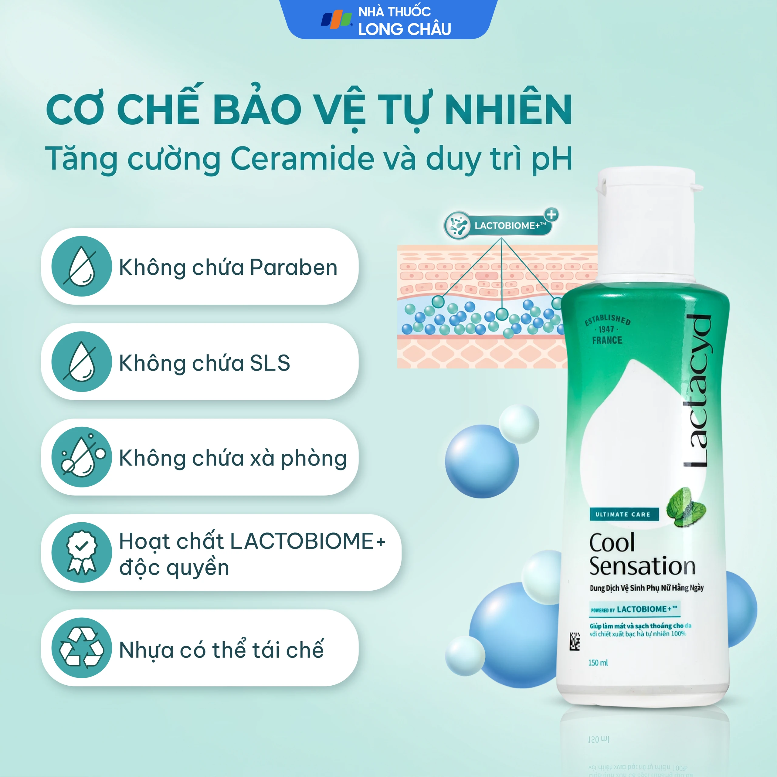 Dung Dịch Vệ Sinh Phụ Nữ Lactacyd Cool Sensation (150ml) 6