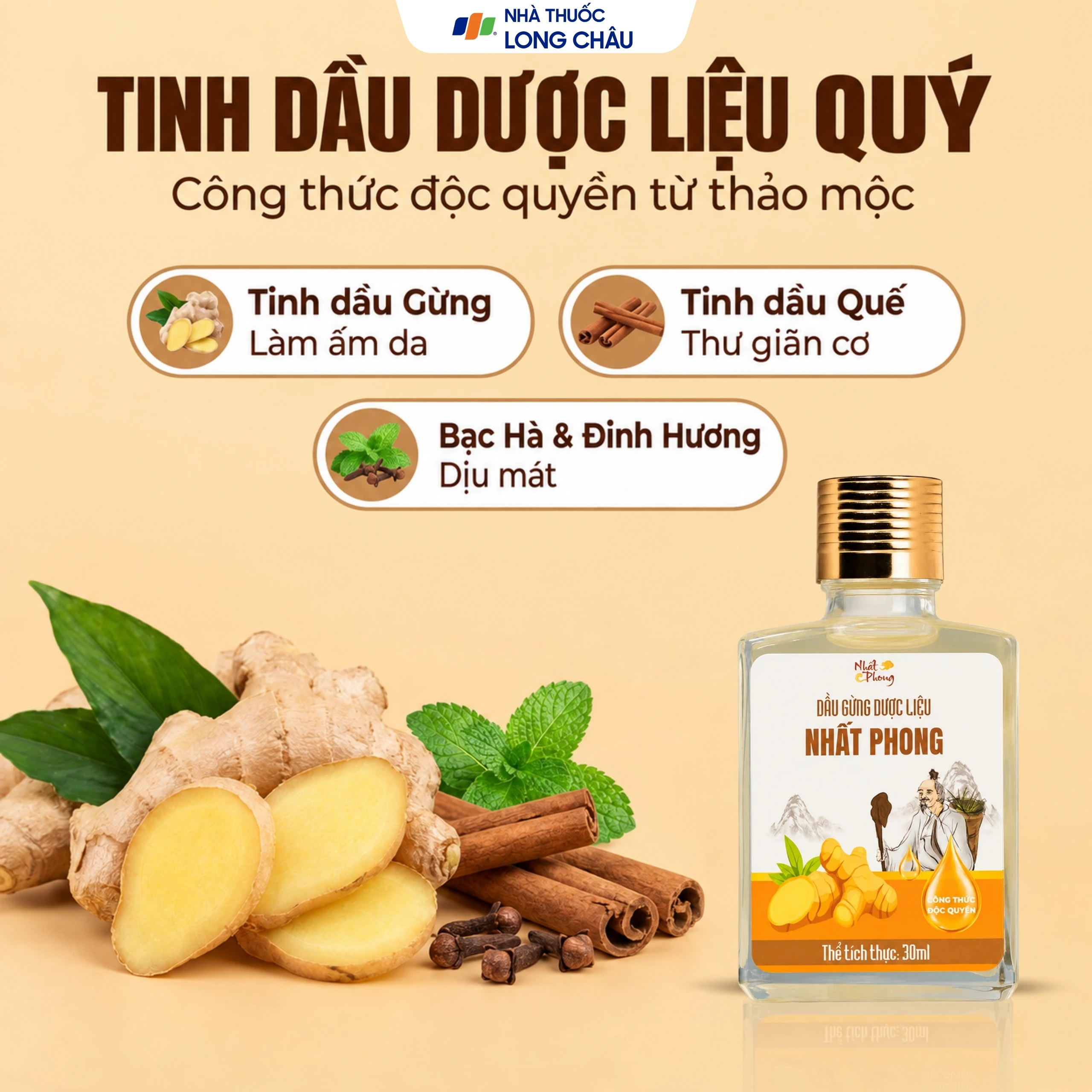 Dầu gừng thảo dược Nhất Phong giúp giảm đau cơ xương khớp (30ml) 3