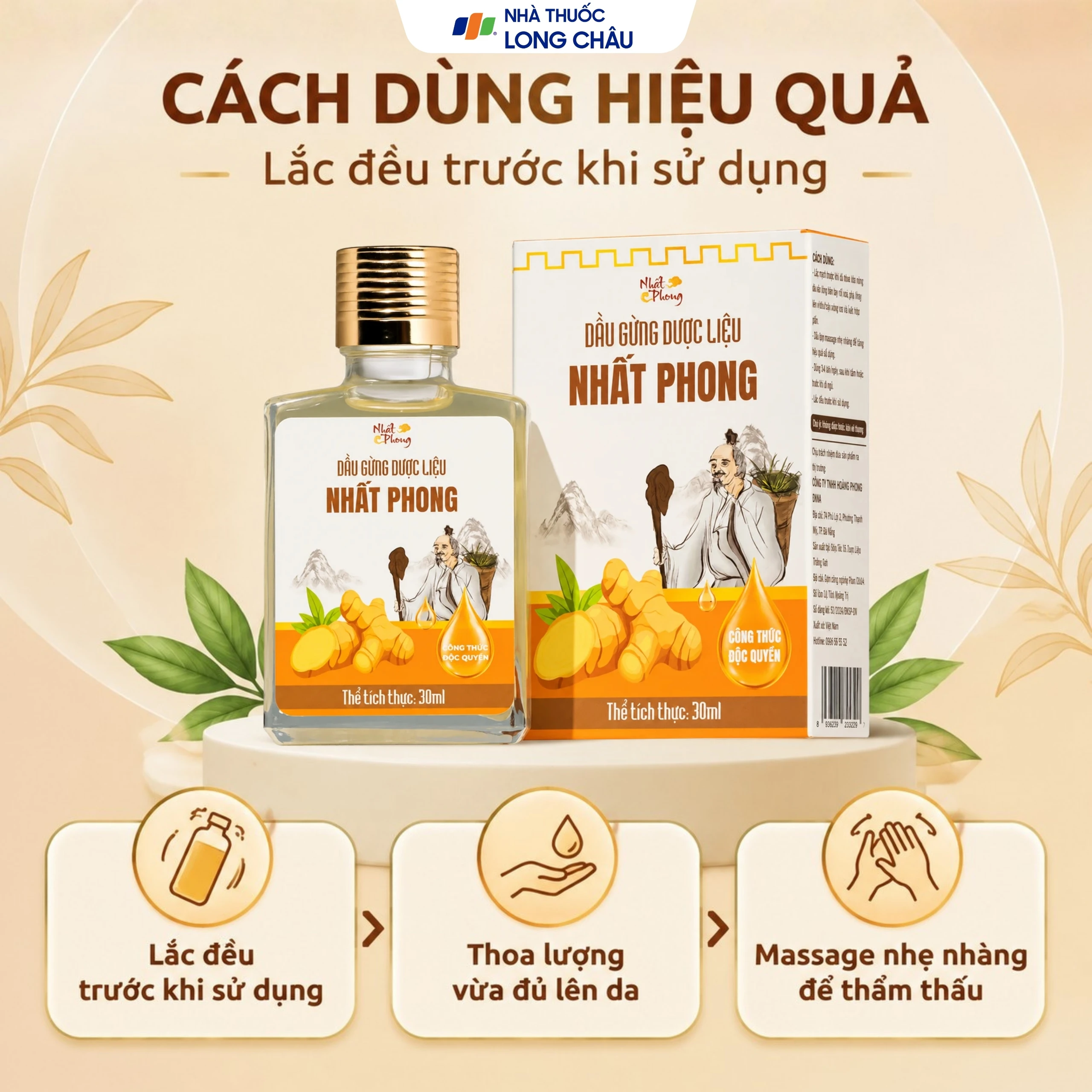 Dầu gừng thảo dược Nhất Phong giúp giảm đau cơ xương khớp (30ml) 5