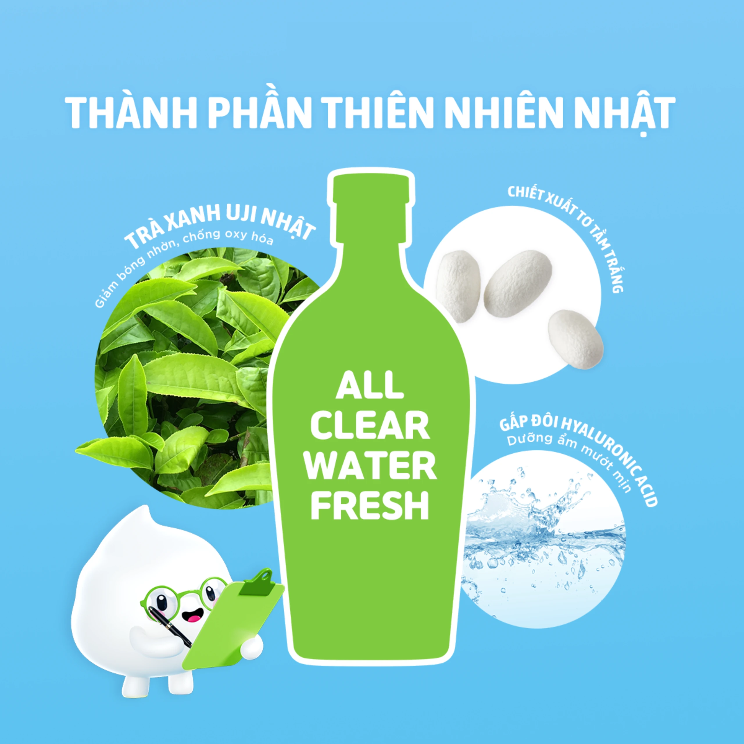 Nước tẩy trang Senka All Clear Water Micellar Formula Fresh N giúp giảm bóng nhờn, làm sạch da (400ml) 3