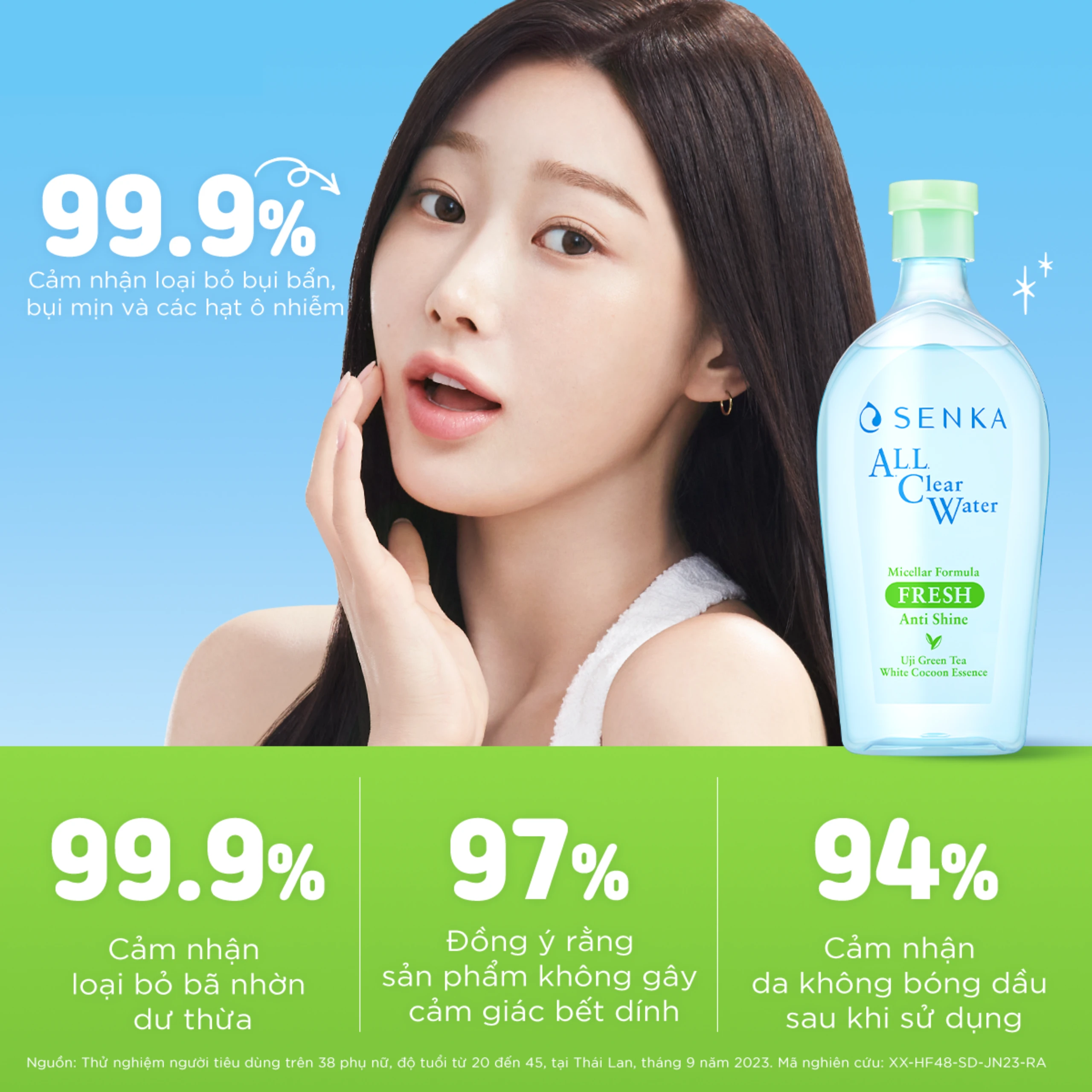 Nước tẩy trang Senka All Clear Water Micellar Formula Fresh N giúp giảm bóng nhờn, làm sạch da (400ml) 6