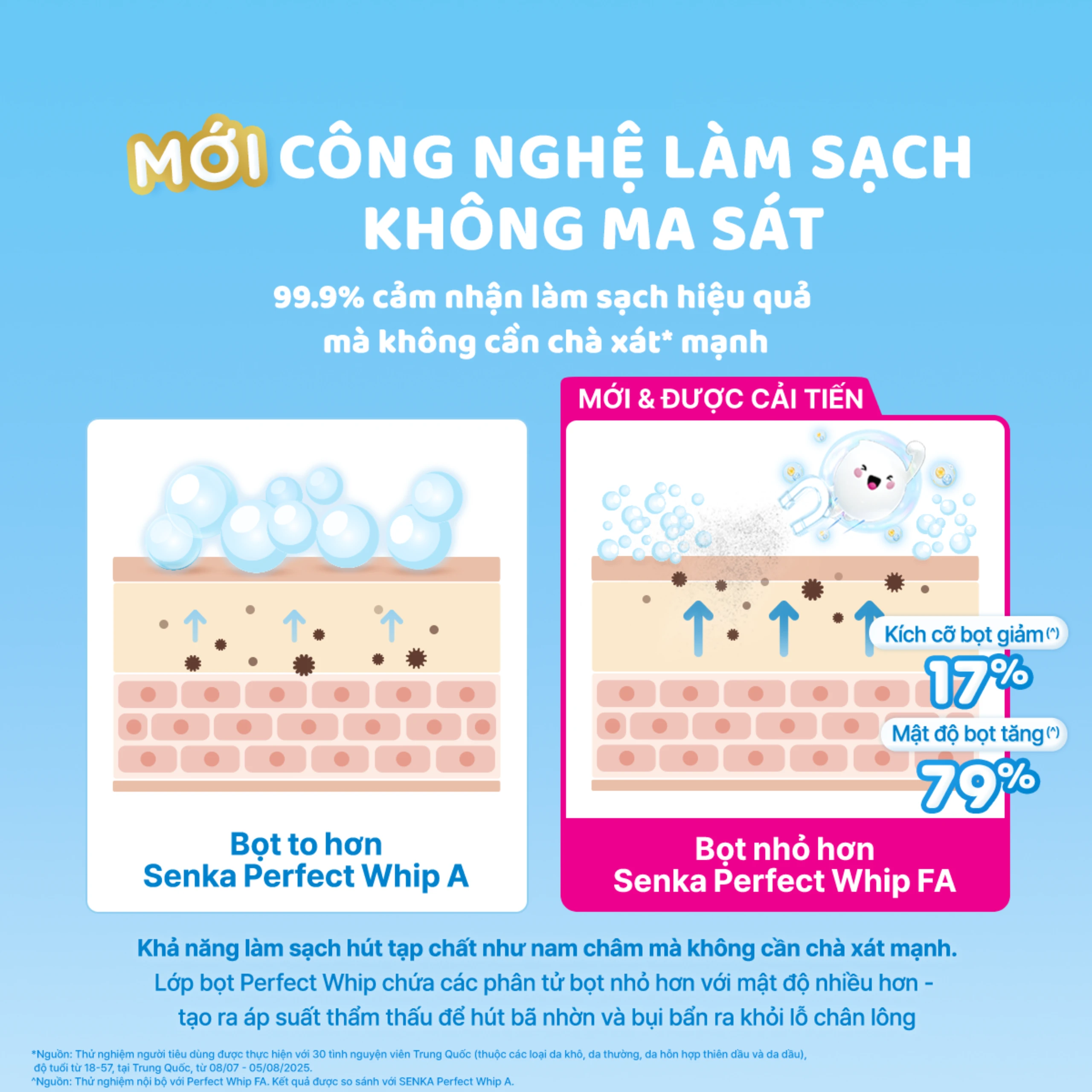 Sữa rửa mặt tạo bọt Senka Perfect Whip FA làm sạch sâu, dưỡng ẩm da (120g) 4