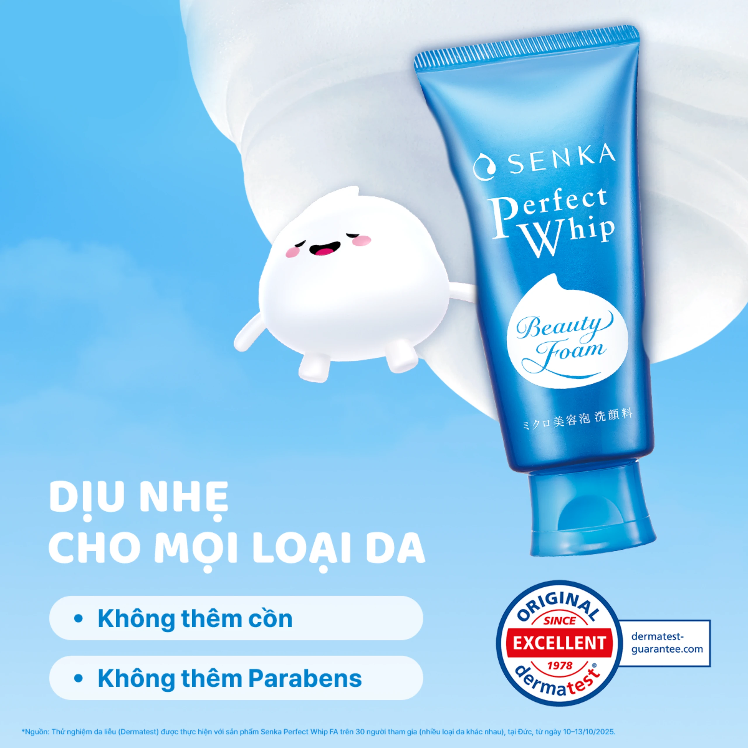 Sữa rửa mặt tạo bọt Senka Perfect Whip FA làm sạch sâu, dưỡng ẩm da (120g) 5