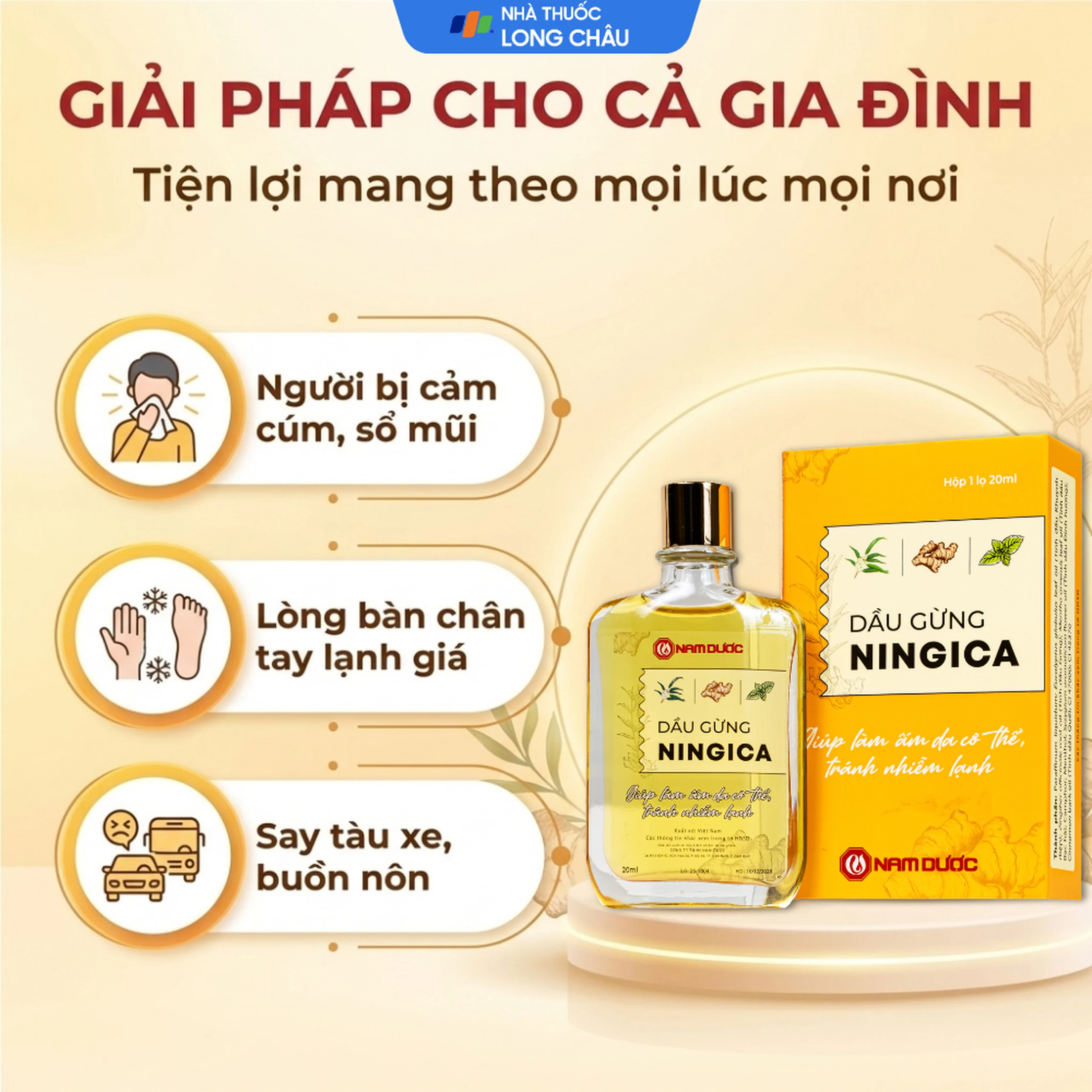Dầu gừng Ningica giúp làm ấm cơ thể, giữ ấm (20ml) 4