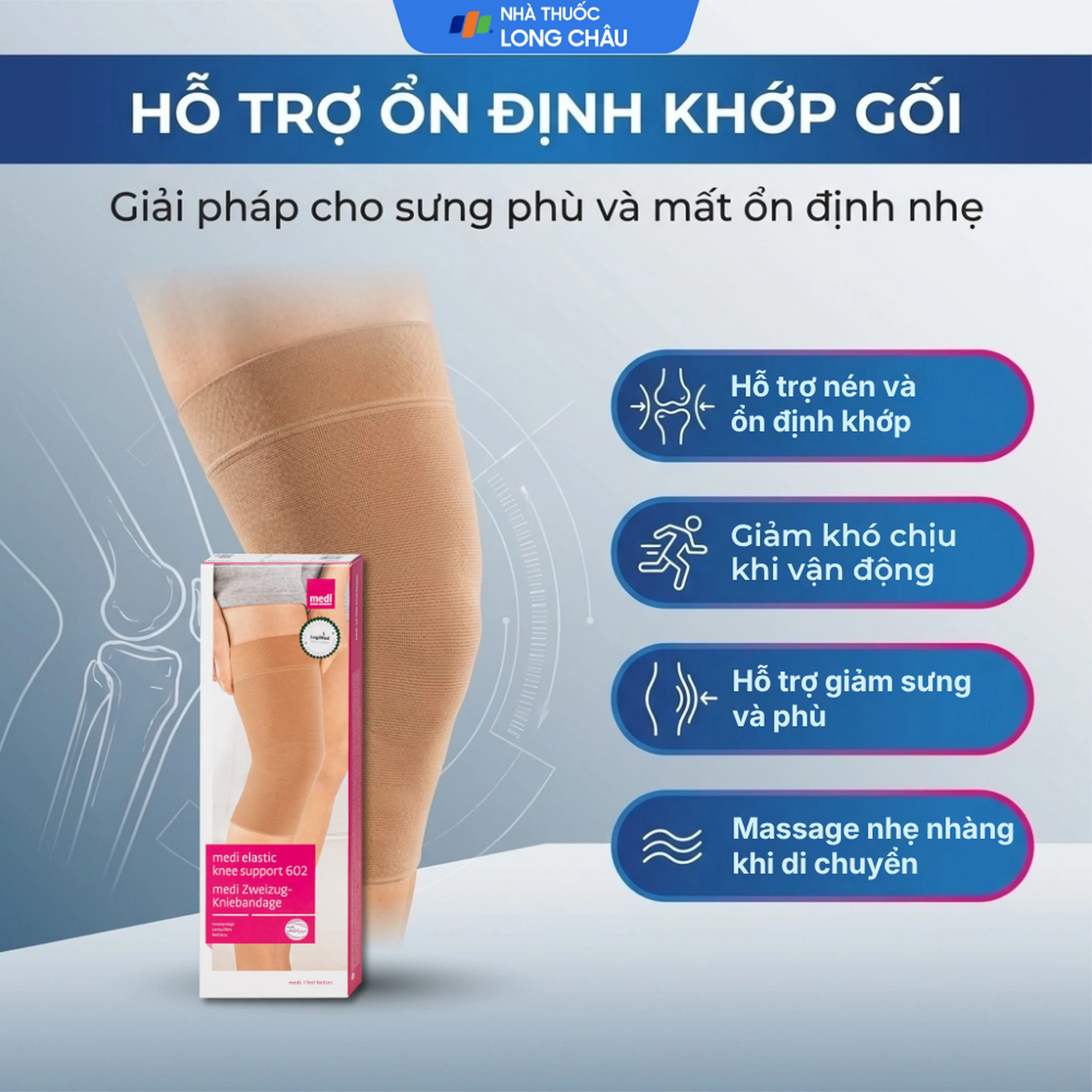 Nẹp gối Medi Knee Support 602 size II giúp phục hồi sau chấn thương, hỗ trợ điều trị thoái hoá khớp gối 2