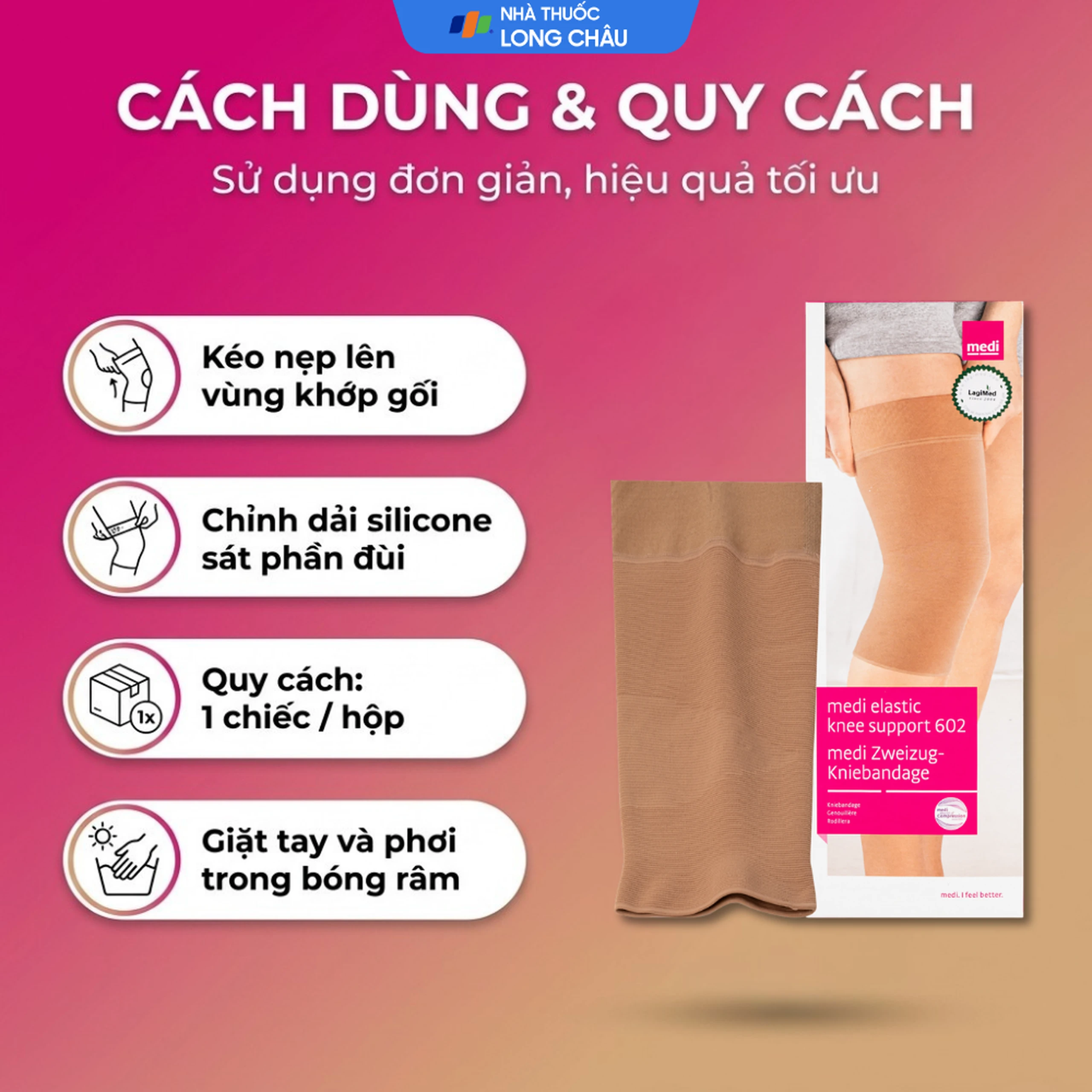 Nẹp gối Medi Knee Support 602 size II giúp phục hồi sau chấn thương, hỗ trợ điều trị thoái hoá khớp gối 5