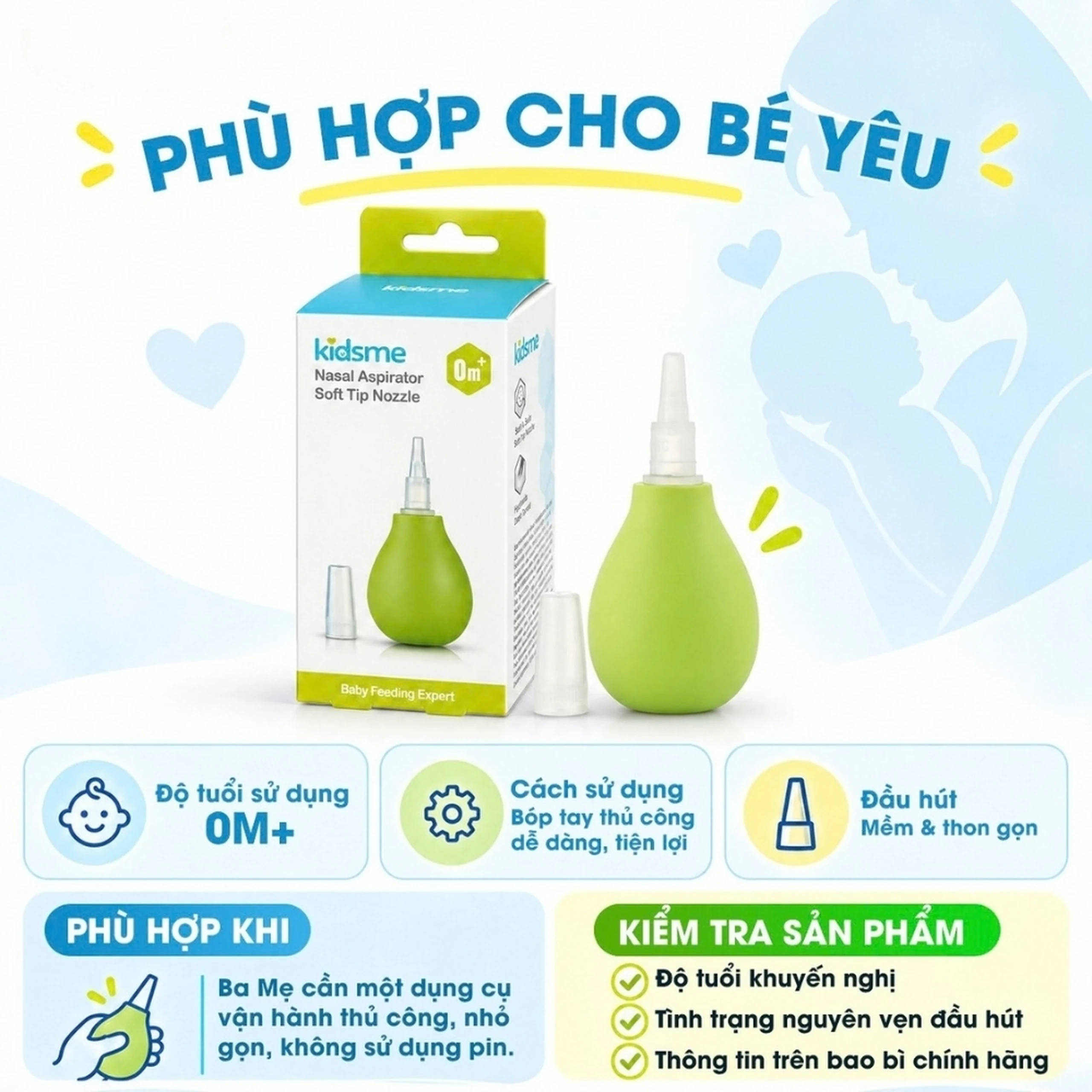 Dụng Cụ Hút Dịch Mũi Dành Cho Bé Kidsme 3