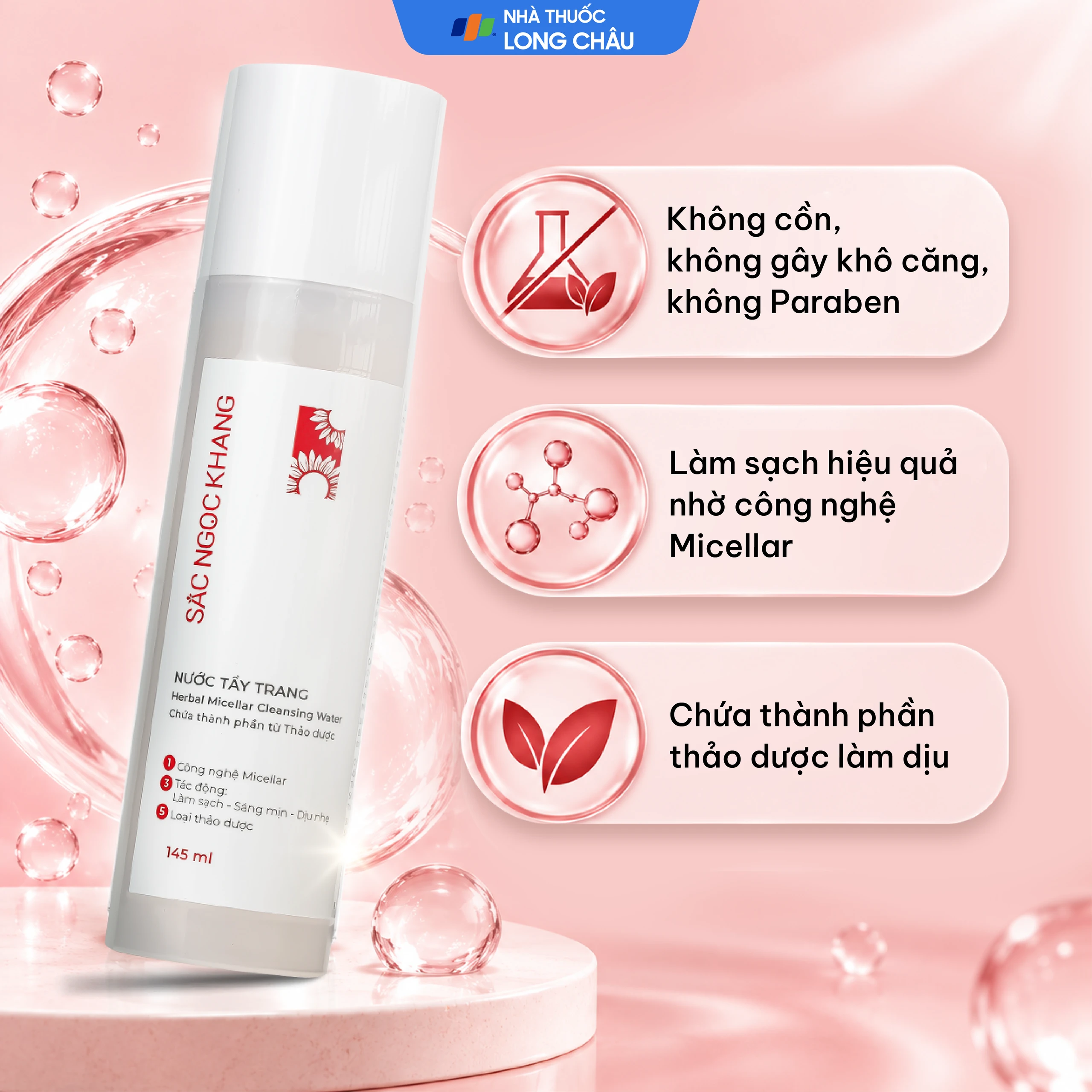 Nước tẩy trang dịu nhẹ Sắc ngọc khang (145ml) 6